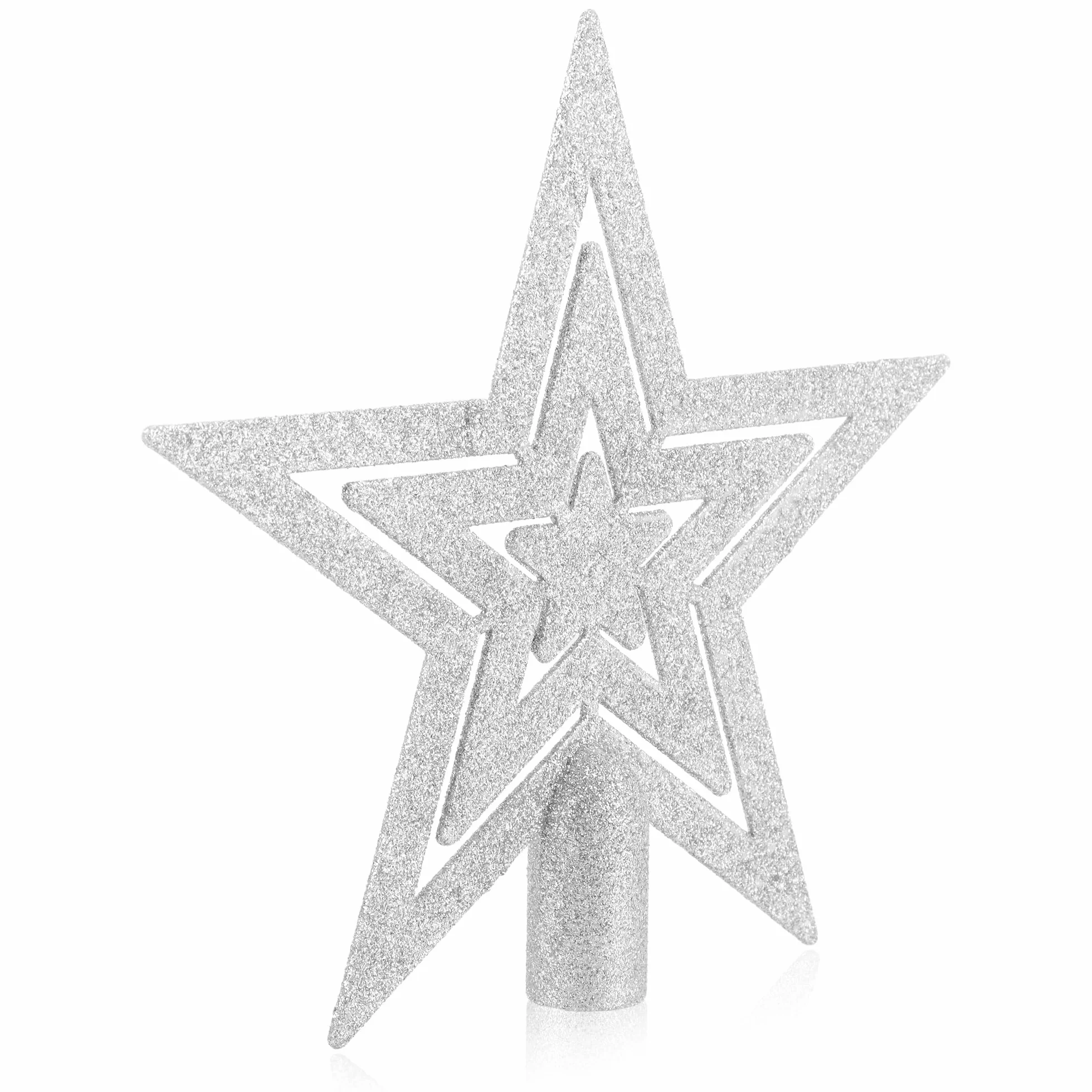 COM-FOUR® Choinka brokatowa gwiazda - Gwiazda na choinke - Choinka na kazda choinke - Poinsecja nietlukaca