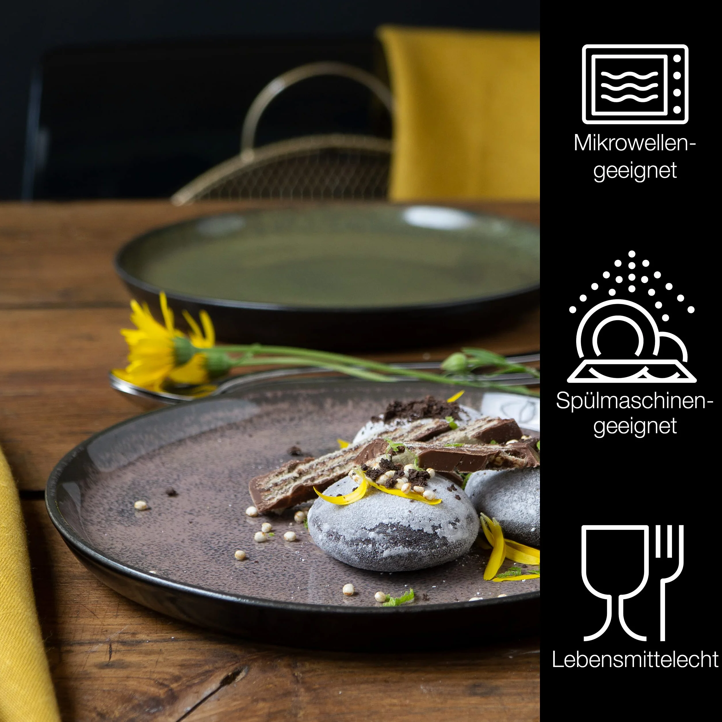 Moritz & Moritz zestaw 6 talerzy deserowych w odcieniach czerwieni, żółtego i zielonego - talerze na ciasto dla 6 osób - porcelana, nadaje się do mycia w zmywarce i używania w kuchence mikrofalowej