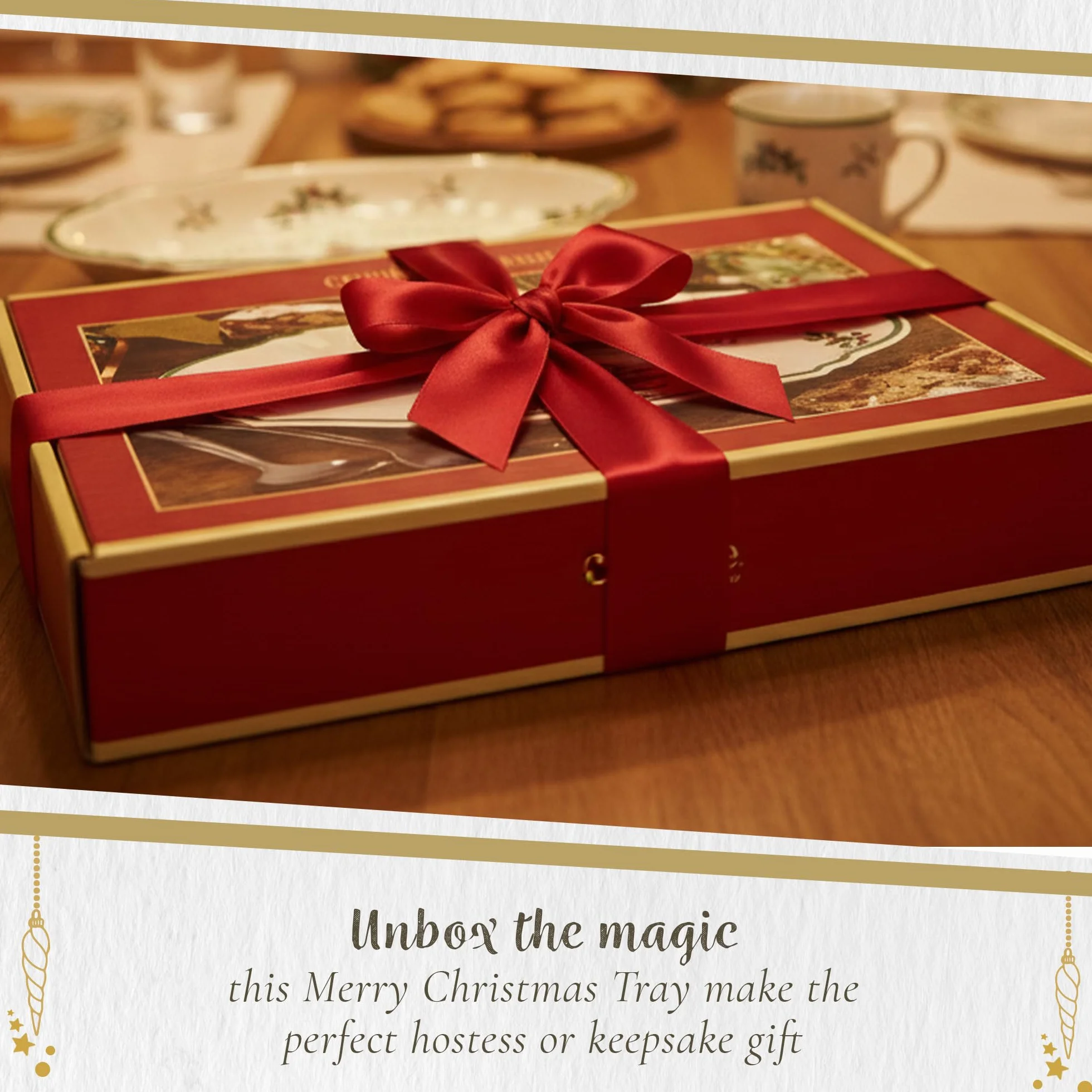 Portmeirion Home & Gifts Merry Christmas tacka pojedyncza, ceramiczna, wielokolorowa, 30 x 28 x 3,5 cm