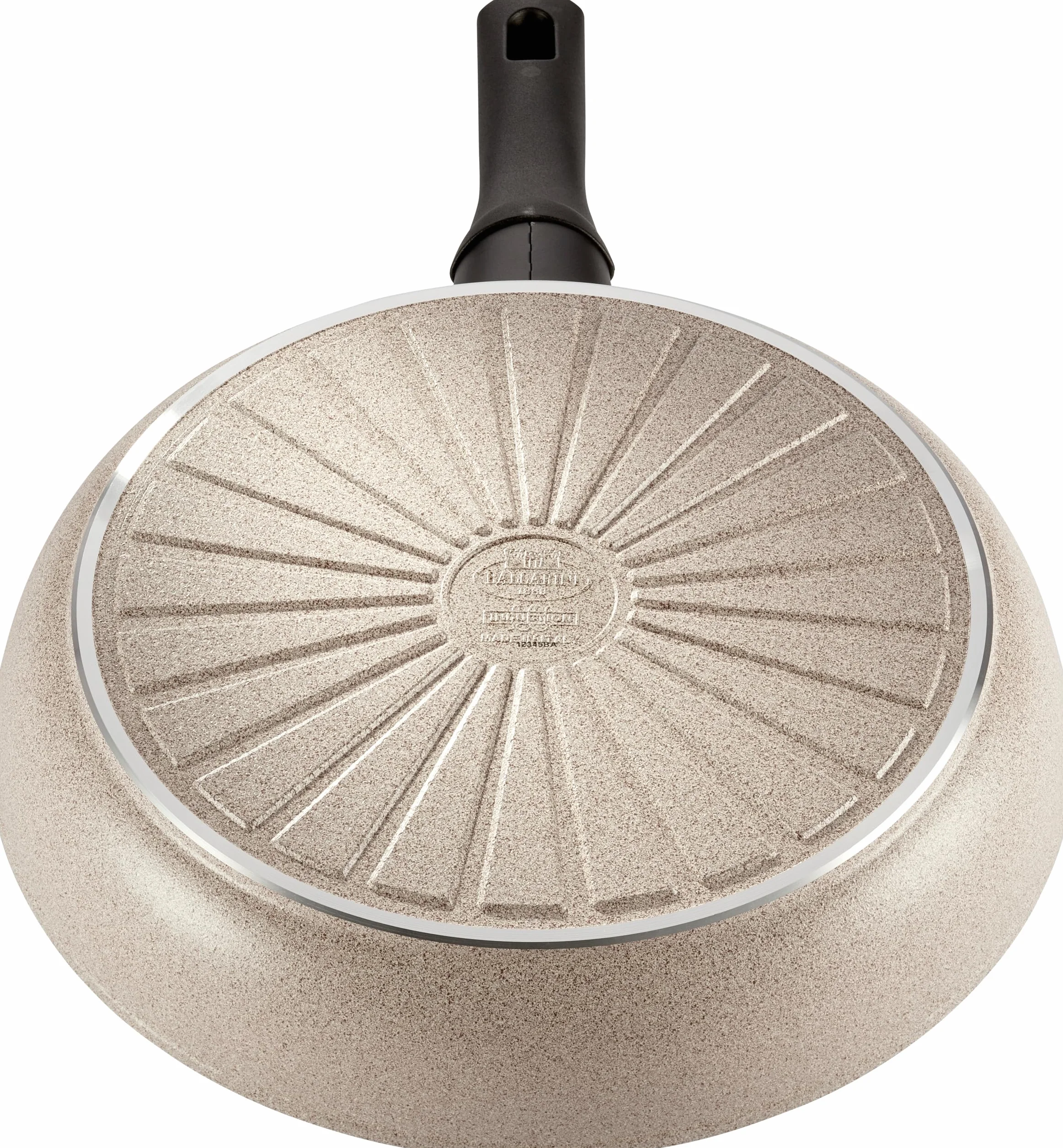 BALLARINI Ledro Patelnia 20 cm aluminiowa ceramiczna powłoka nieprzywierająca Thermopoint Made in Italy beżowa