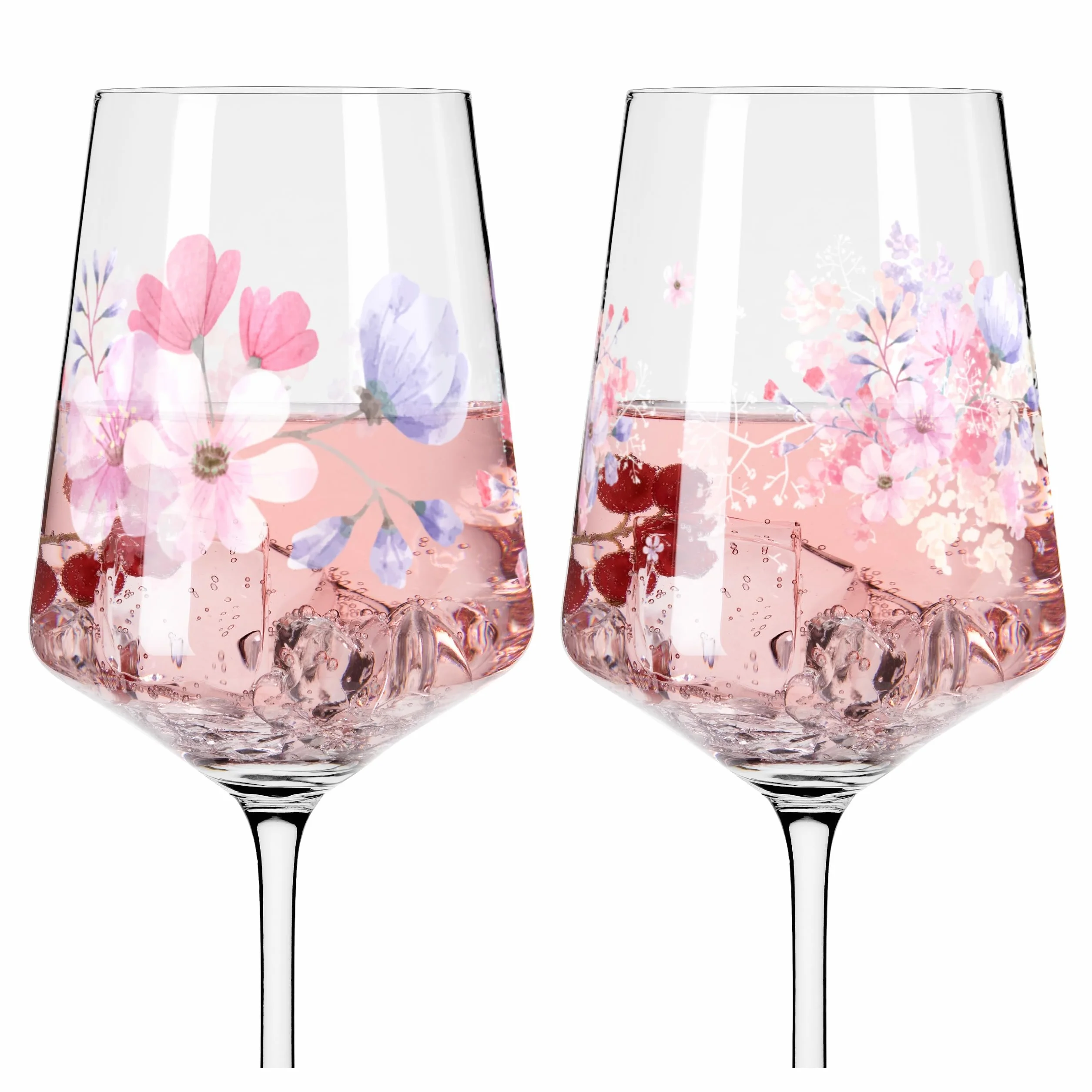 RITZENHOFF Kieliszek do aperitifu 500 ml zestaw 2 szt. Sonet letni motyw łąki kwiatowej różowy fioletowy