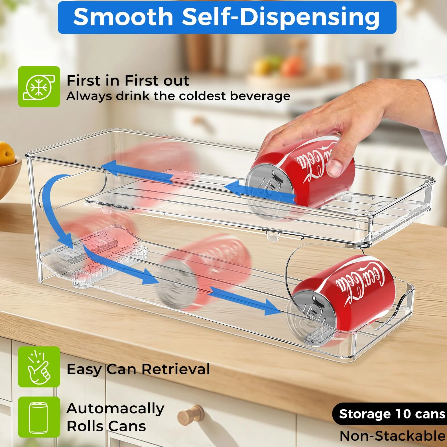 Organizer na Puszki z Podajnikiem Walcowanie 10 Puszek 330ML 355ML Do Lodówki