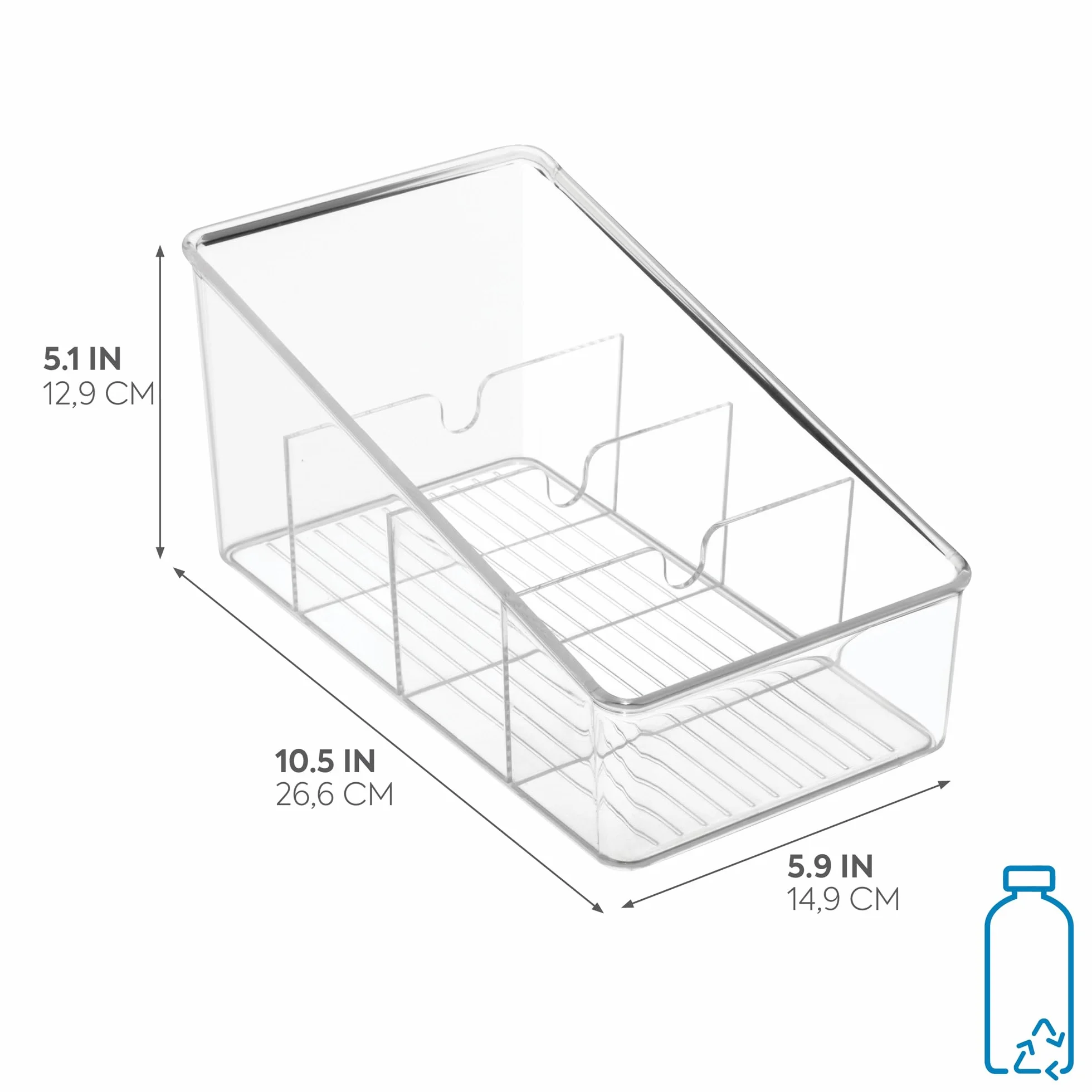 iDesign Linus Organizer do Lodówki Przezroczysty 26,7 x 14,6 x 12,7 cm