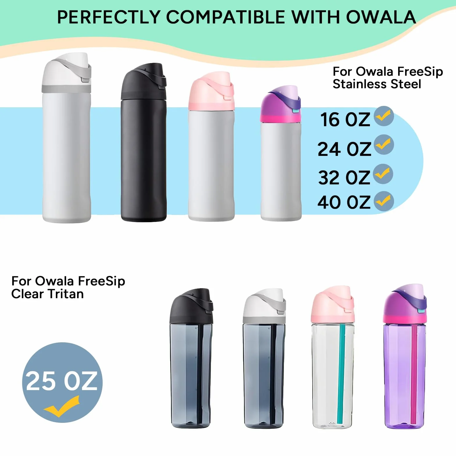 Zamienny korek do butelki Owala Freesip Wodoodporna pokrywka Kompatybilny z kubkiem 473 ml 680 ml 907 ml 1134 ml bez BPA