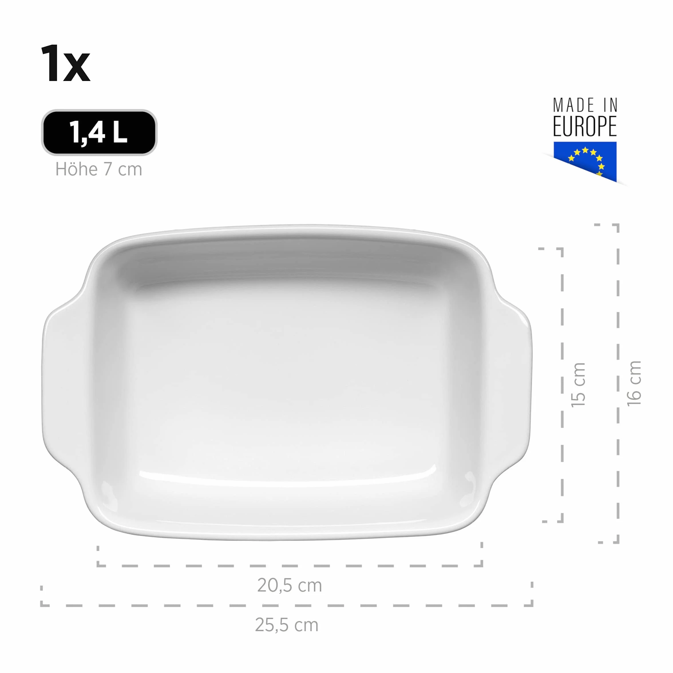 MÄSER 931135 Seria Kitchen Time, prostokątne formy do zapiekanek, zestaw 2 sztuk, prostokątne formy do piekarników, idealne również do lasagne, odporne na zarysowania i cięcie, ceramika, 33 x 24 x 8 cm / 25,5 x 16 x 7 cm, niebieskie