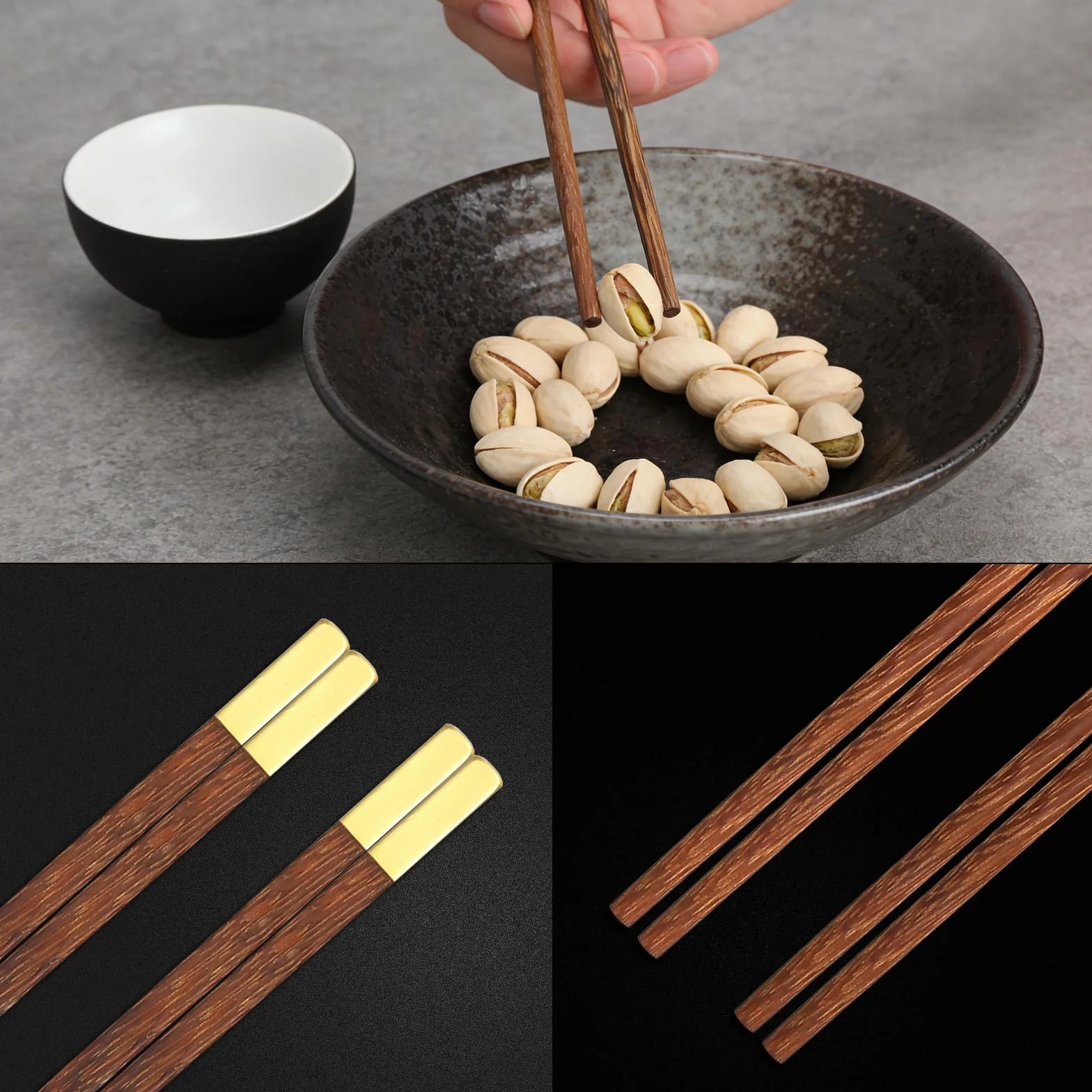 Pałeczki drewniane do jedzenia 25 cm zestaw upominkowy do sushi
