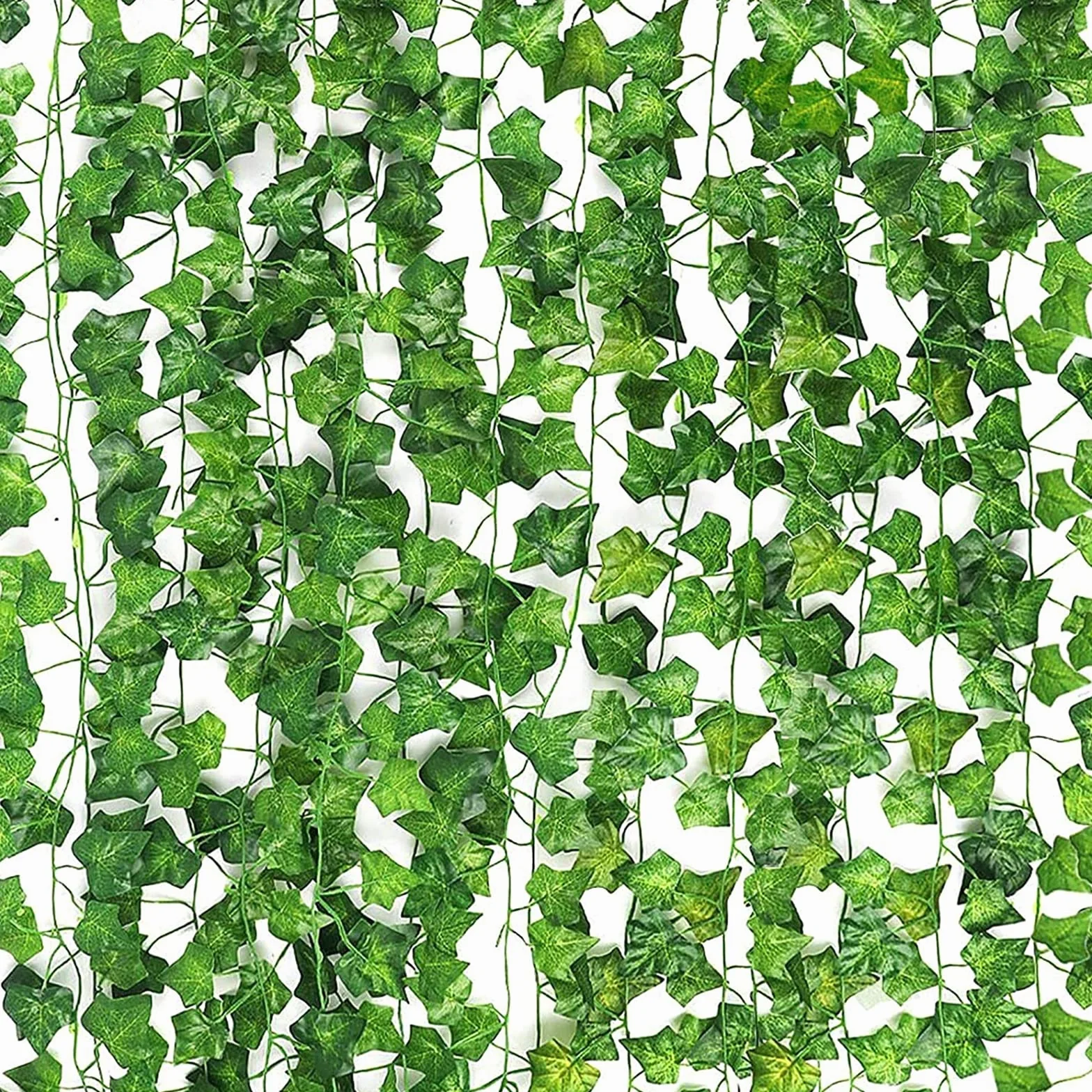 Newaner Ivy Artificial Garland Decorative Curtain, 12 Pieces 26.4m Hanging Fake Plants, Fake Plants Room Decor for Kitchen, Patio, Swing, Wedding, Office, Party, Christmas, Halloween Decoration,Green