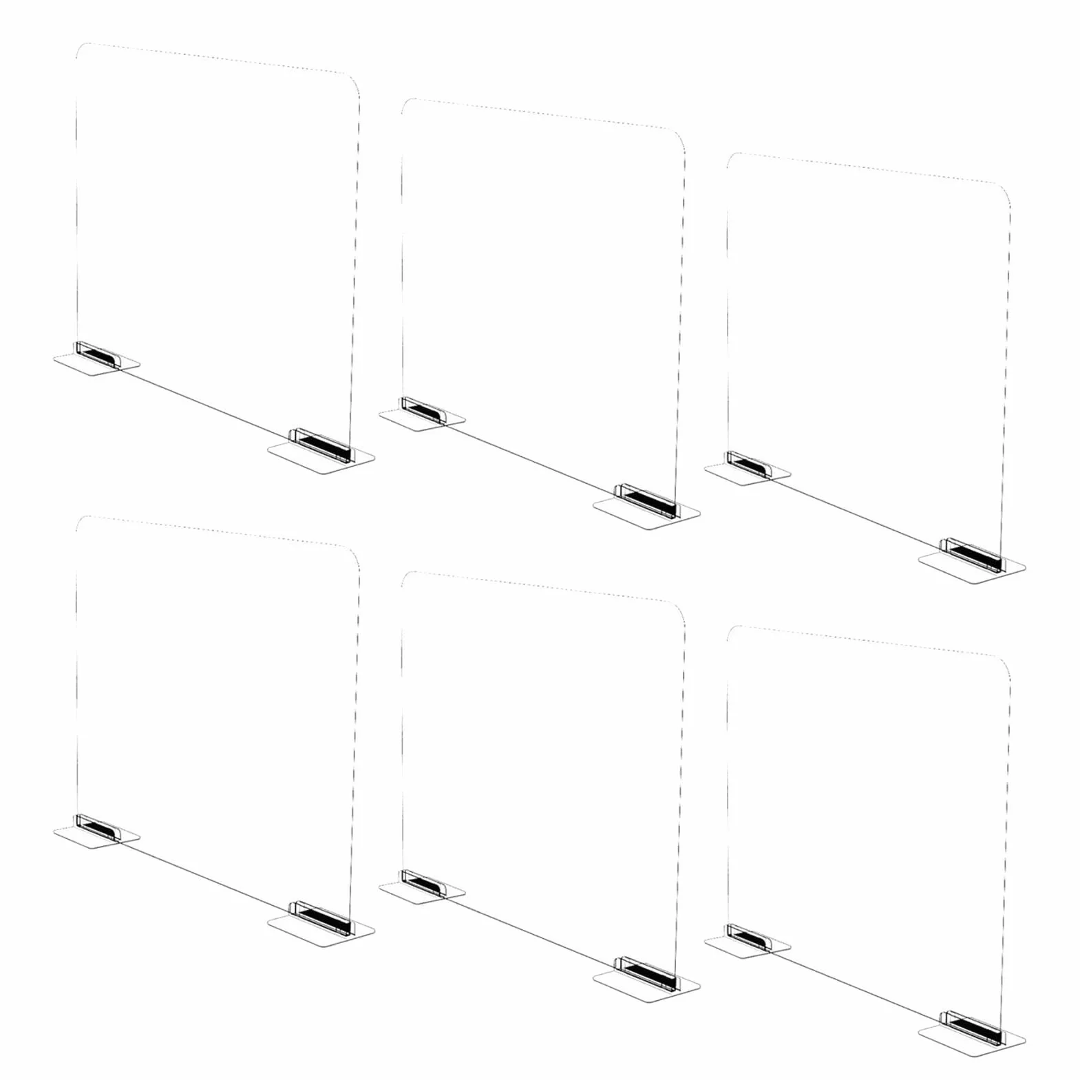 6 x akrylowe przegrody do półek, przezroczyste separatory półek do szafy, przenośna przegroda na ubrania, separator półek na książki, wydajna organizacja szafy, wszechstronna i wielofunkcyjna do