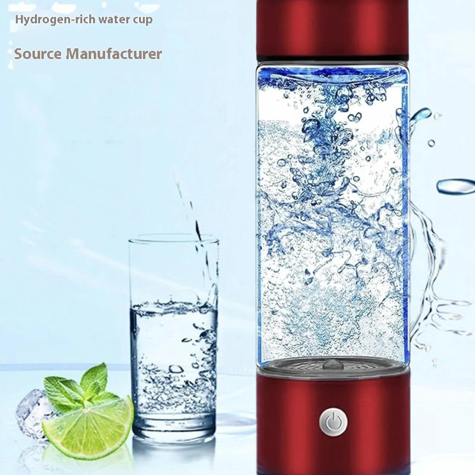 Portable Water Bottle, USB Rechargeable Hydrogen Water Cup, 420ml Food-Grade Water Cup, Removable Drinking Bottle, Upgraded Hydrogen Water Bottle, Easy To Use, Portable for Outdoor Sports