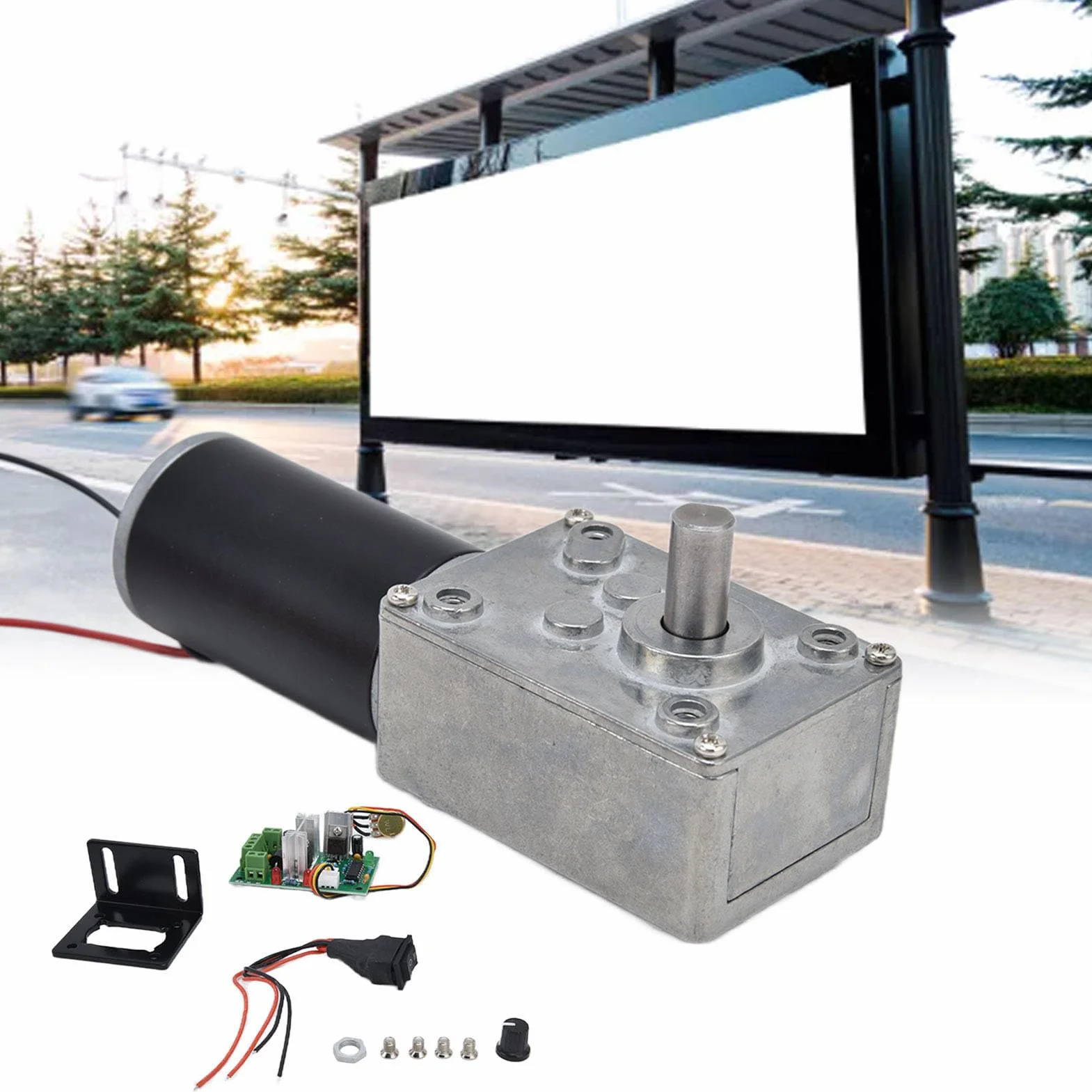 Silnik DC 12V 50 Obr./min Motoreduktor z Wałem 8 mm PWM Seria 20-400 RPM