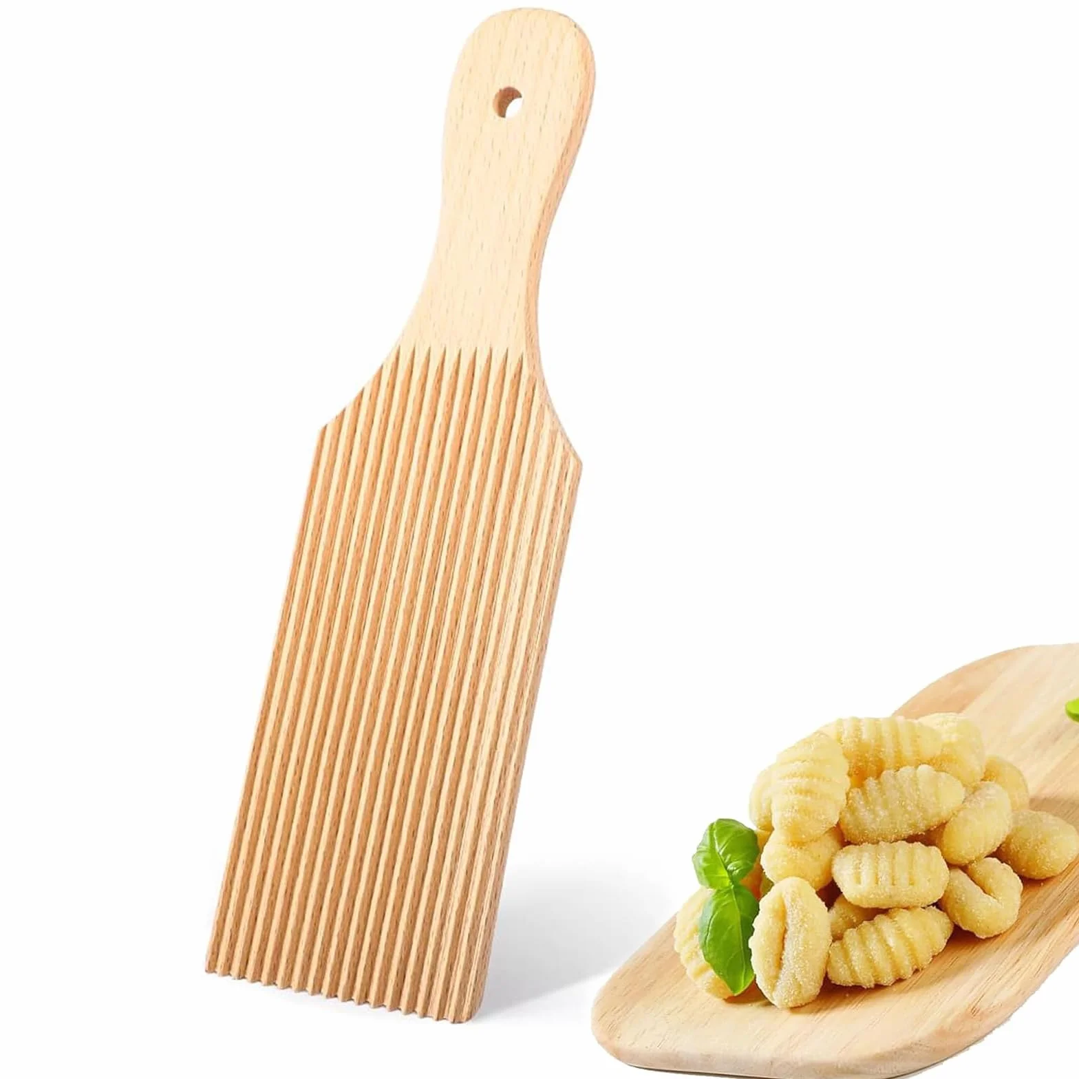 Deska do makaronu z drewna bukowego do gnocchi