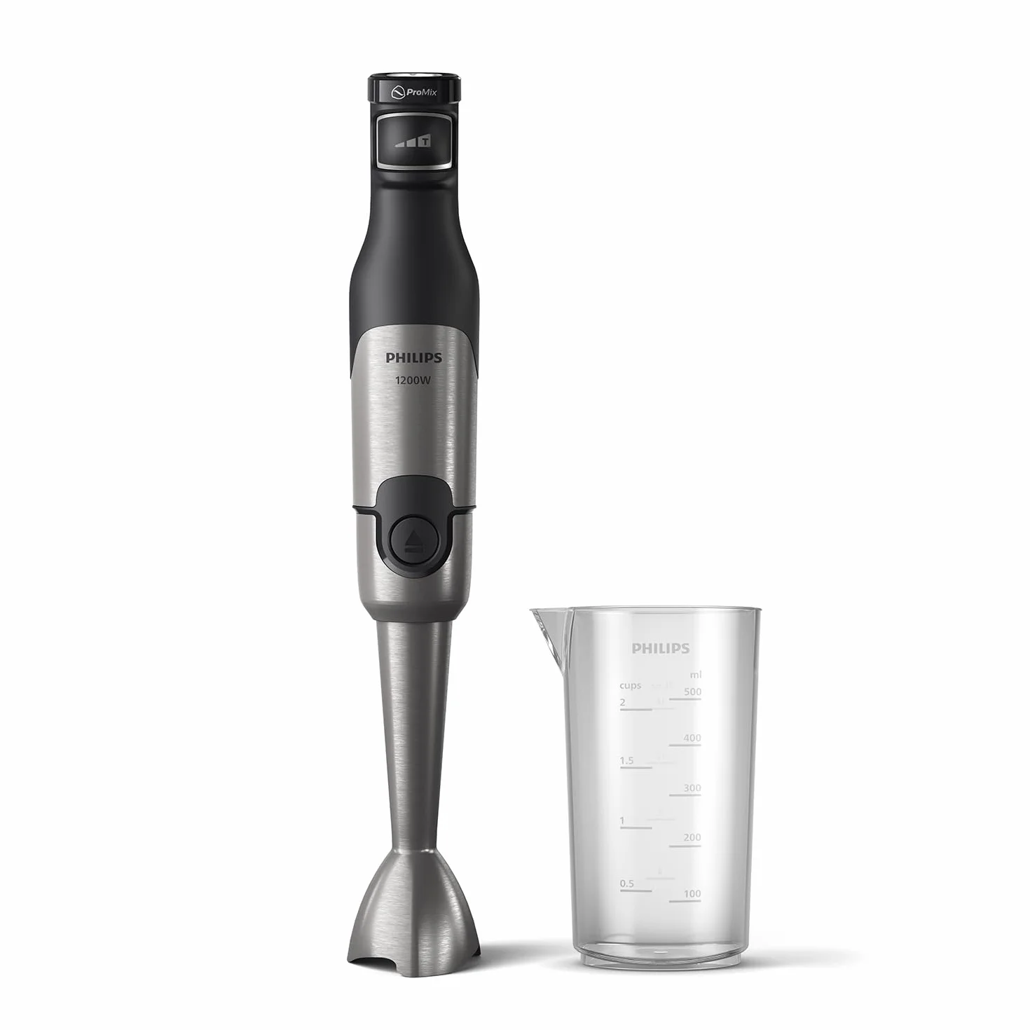 Philips Blender ręczny z serii 5000 – moc 1200 W, technologia ProMix, wskaźnik prędkości LED, kontrola mocy bez wysiłku, kompaktowa konstrukcja, łatwe czyszczenie, kolor czarny (HR2681/00)