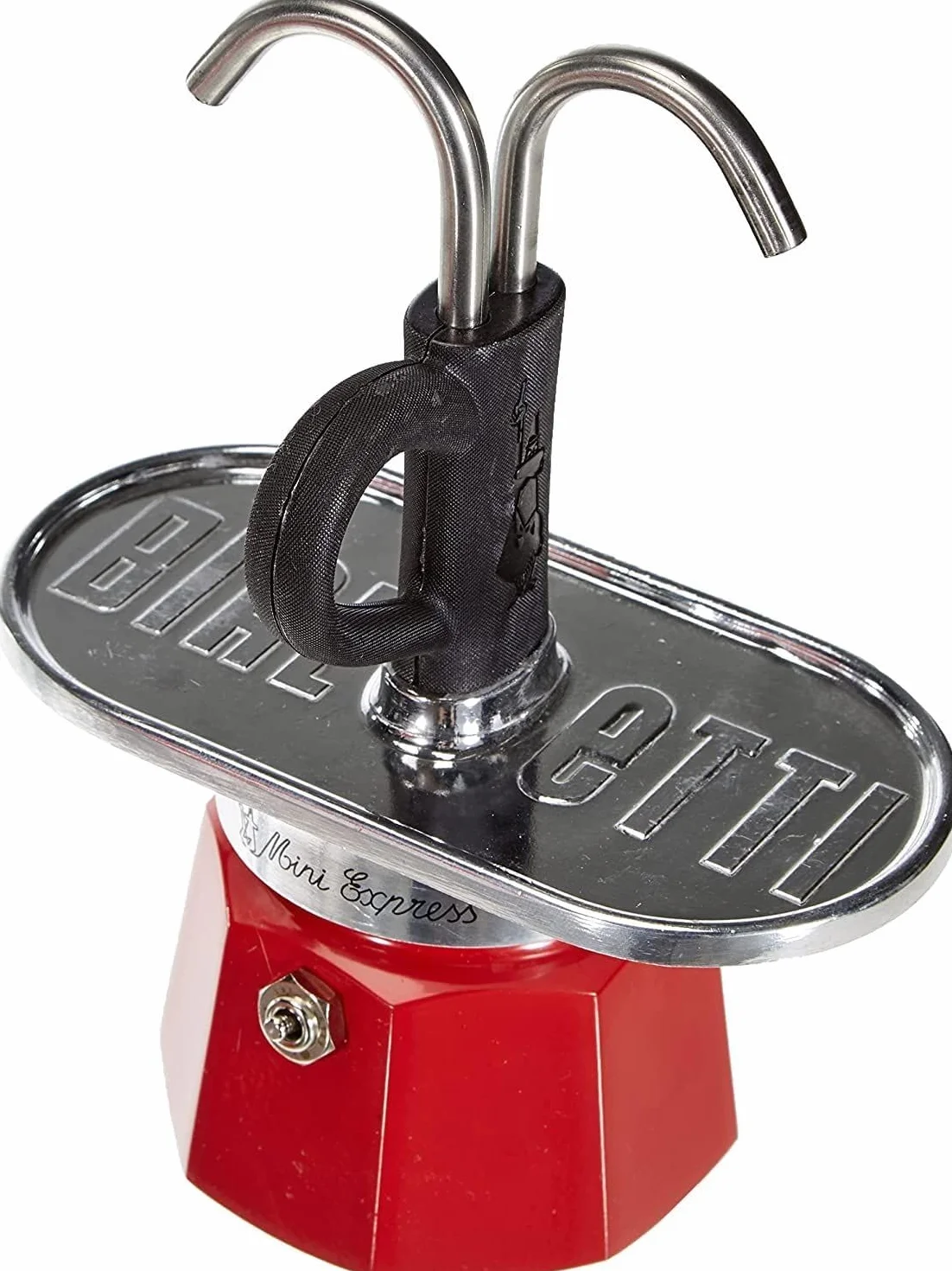 Bialetti – Mini Express Kandisky: W Zestawie Kawiarka Na 2 Filiżanki (90Ml) I 2 Szklanki, Czerwona, Aluminiowa