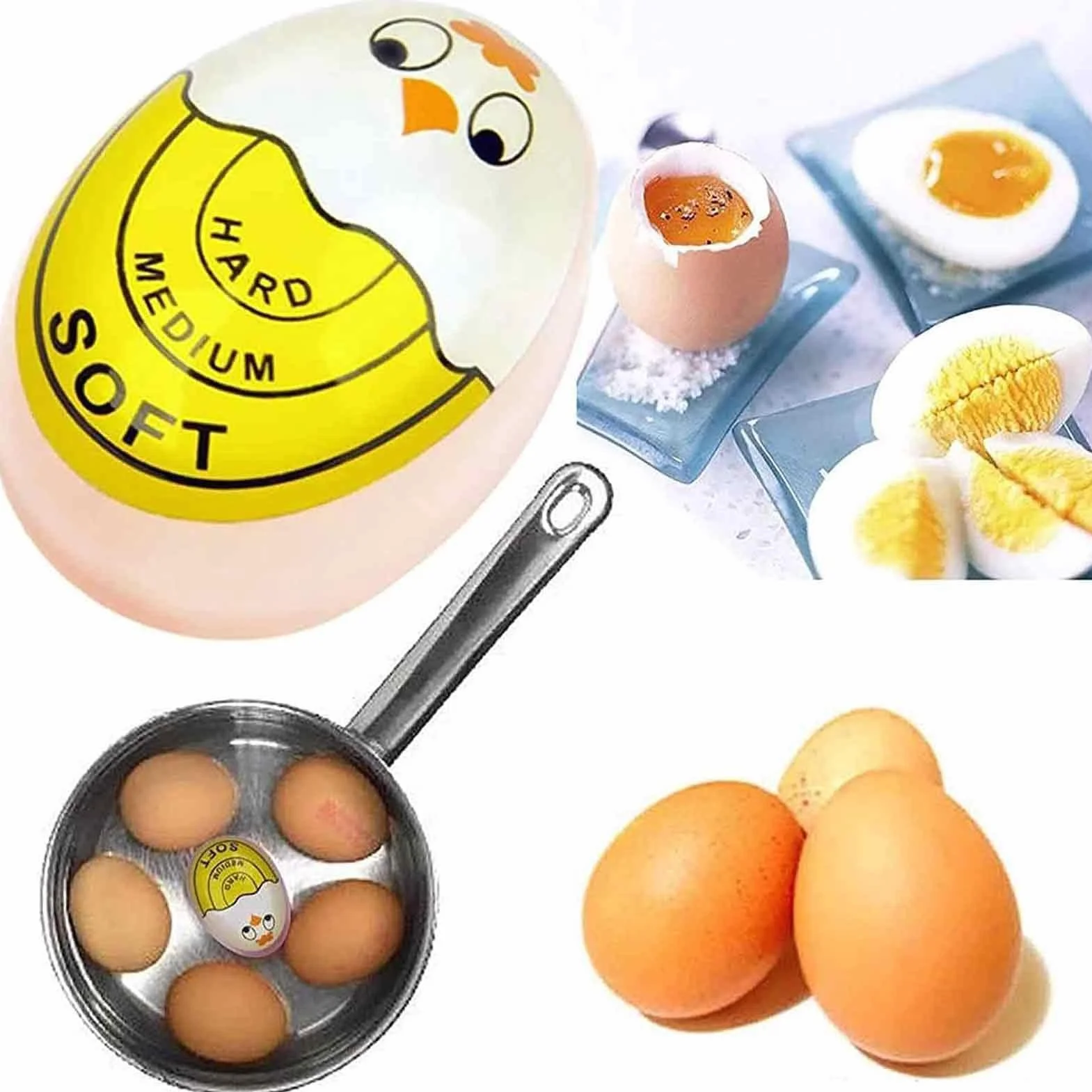 Hard Boiled Egg Timer, kolorowy gad?et zmieniaj?cy kolor do doskona?ych jaj, ?dzia do gotowania ?ywno?ci dla domu, Dorm, restauracji i gotowania, materia?: ?ywica, 2,17 x 1,57 x 1,26 cala
