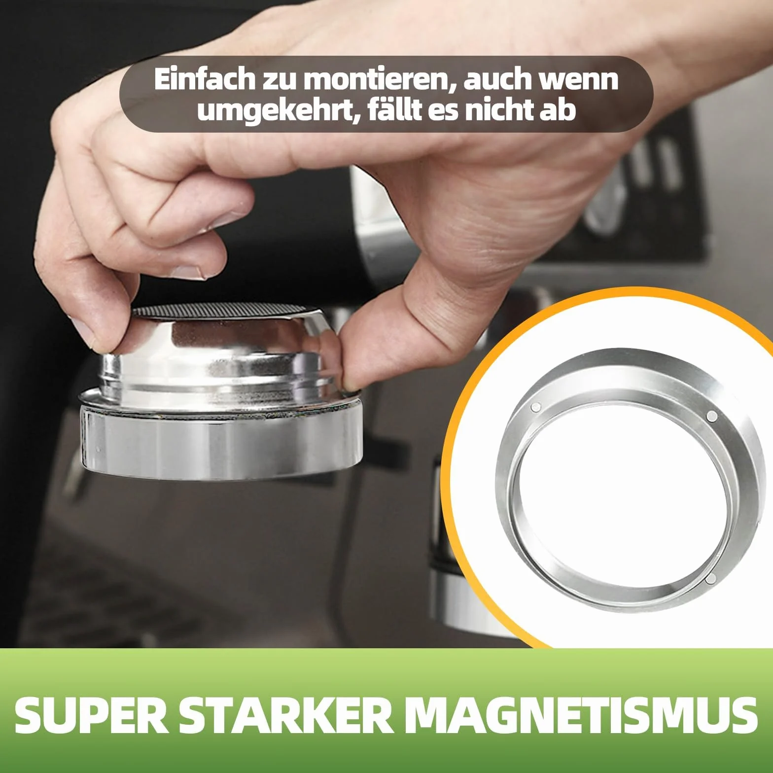 51mm lejek dozujący do kawy dla De'Longhi Dedica – magnetyczny lejek dozujący dla sitka EC680/EC685, aluminiowe akcesorium dla barista i domu