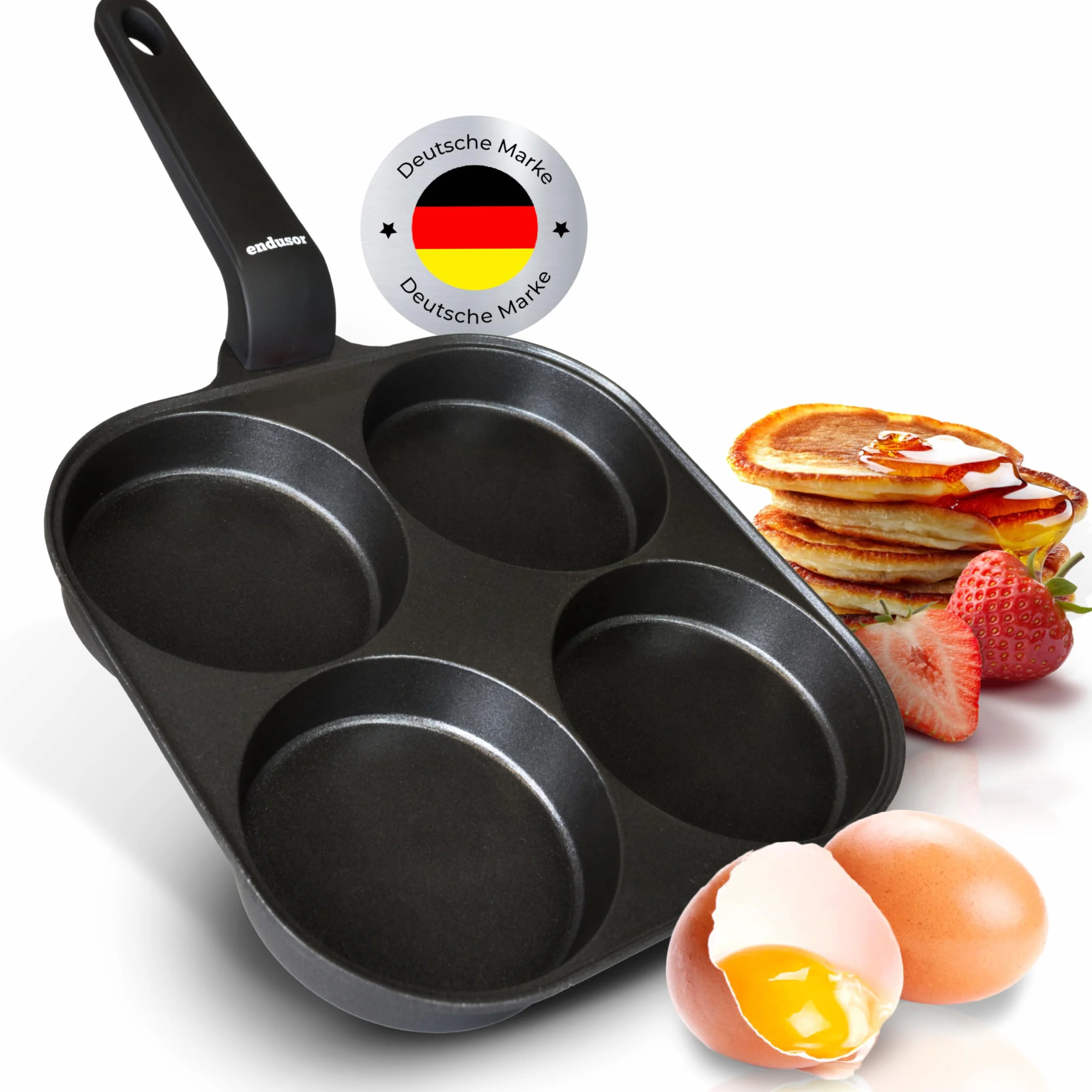 endusor Patelnia do jajek sadzonych, nadaje się do kuchenek indukcyjnych (21 cm) – patelnia do jajek i naleśników z powłoką zapobiegającą przywieraniu, do kuchenek indukcyjnych, gazowych, ceramicznych