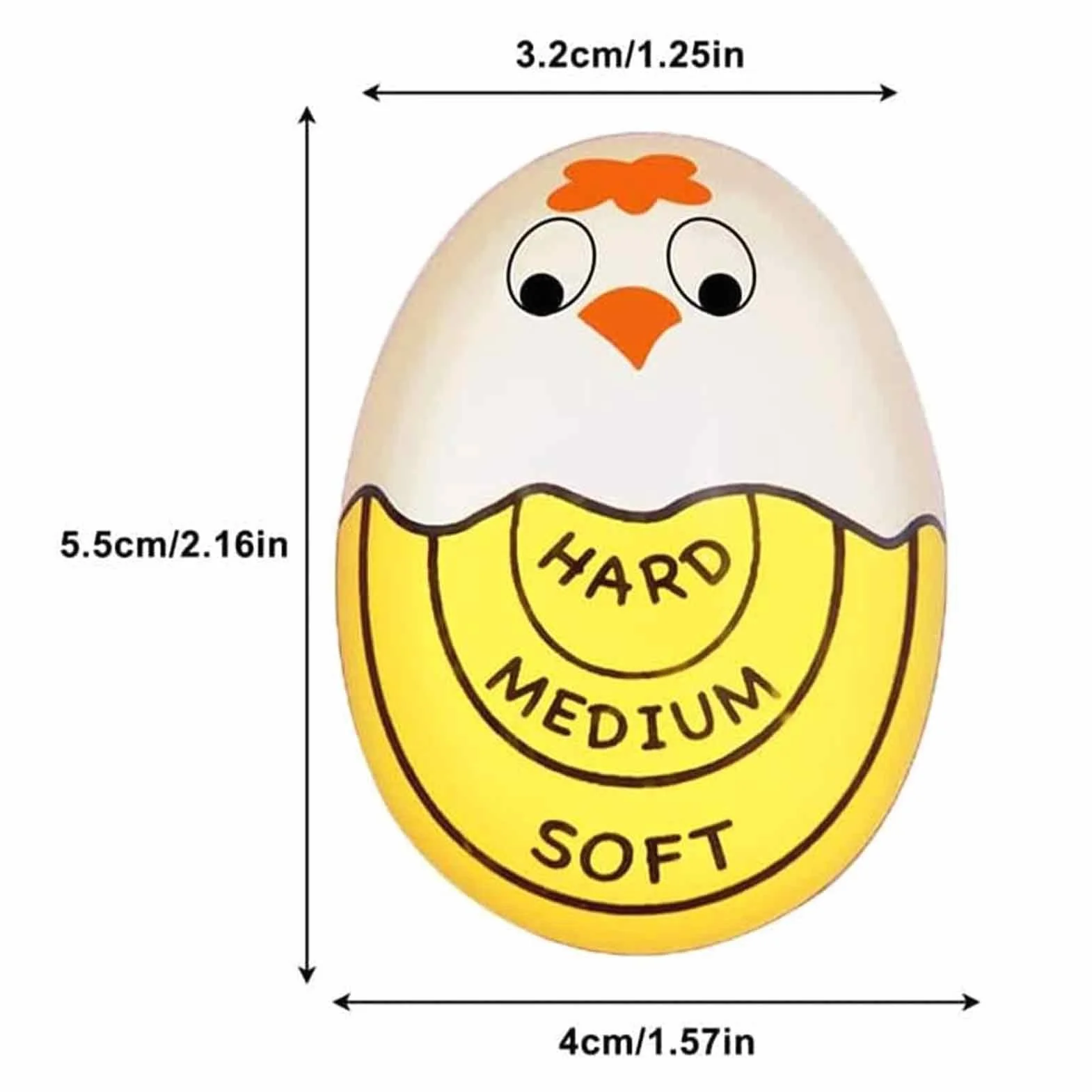Hard Boiled Egg Timer, kolorowy gad?et zmieniaj?cy kolor do doskona?ych jaj, ?dzia do gotowania ?ywno?ci dla domu, Dorm, restauracji i gotowania, materia?: ?ywica, 2,17 x 1,57 x 1,26 cala