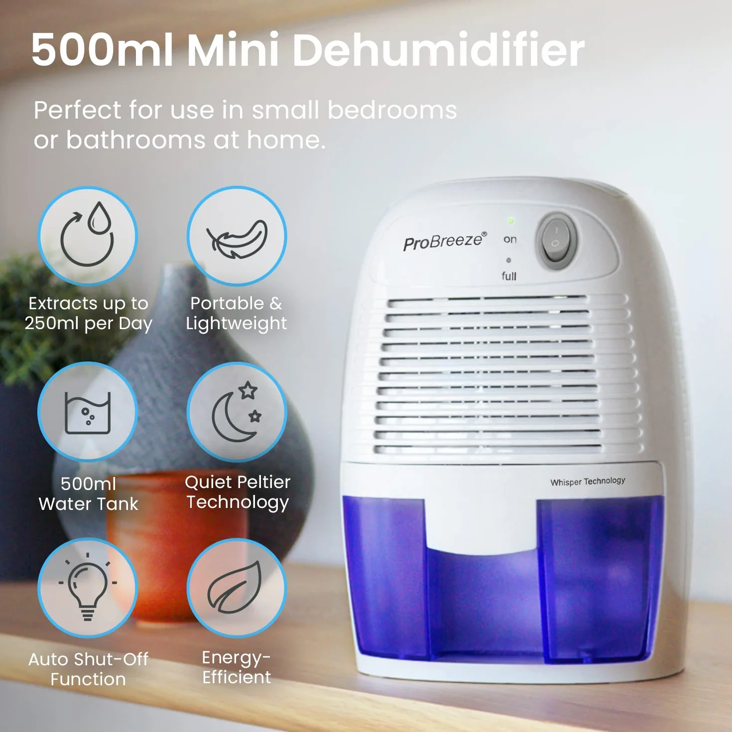 Pro Breeze Osuszacz Powietrza 500 ml 21 W Odwilżacz do Domu
