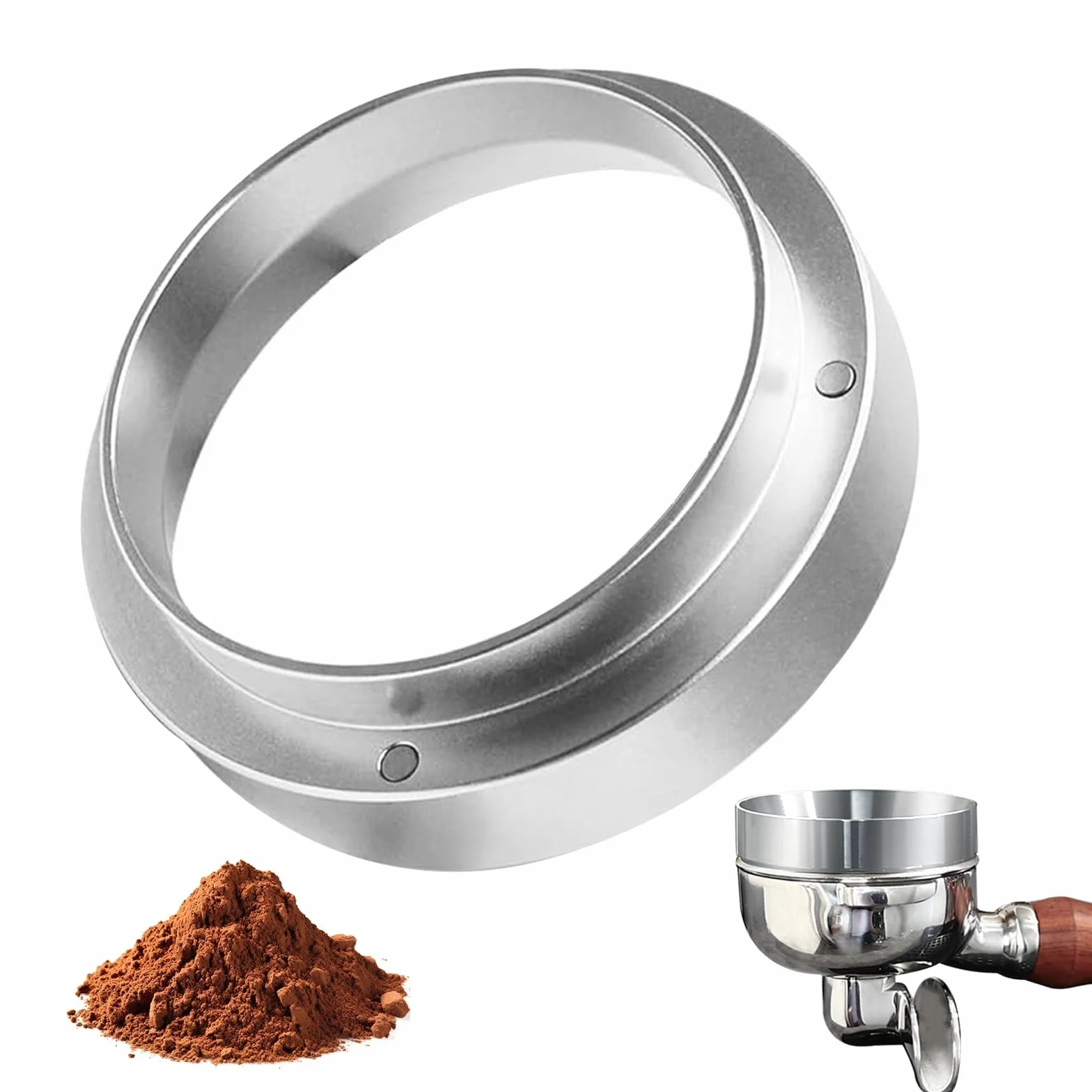 51mm lejek dozujący do kawy dla De'Longhi Dedica – magnetyczny lejek dozujący dla sitka EC680/EC685, aluminiowe akcesorium dla barista i domu