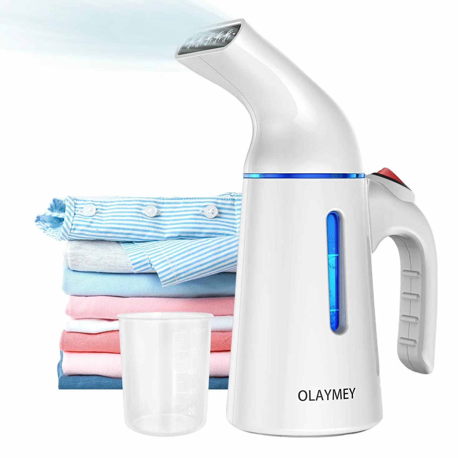 OLAYMEY Pionowe żelazko podróżne, pionowa przenośna prasa parowa szybkie nagrzewanie w 40s, 700 W pionowa dezynfekcja silnych i ciągłych zmarszczek parowych do podróży