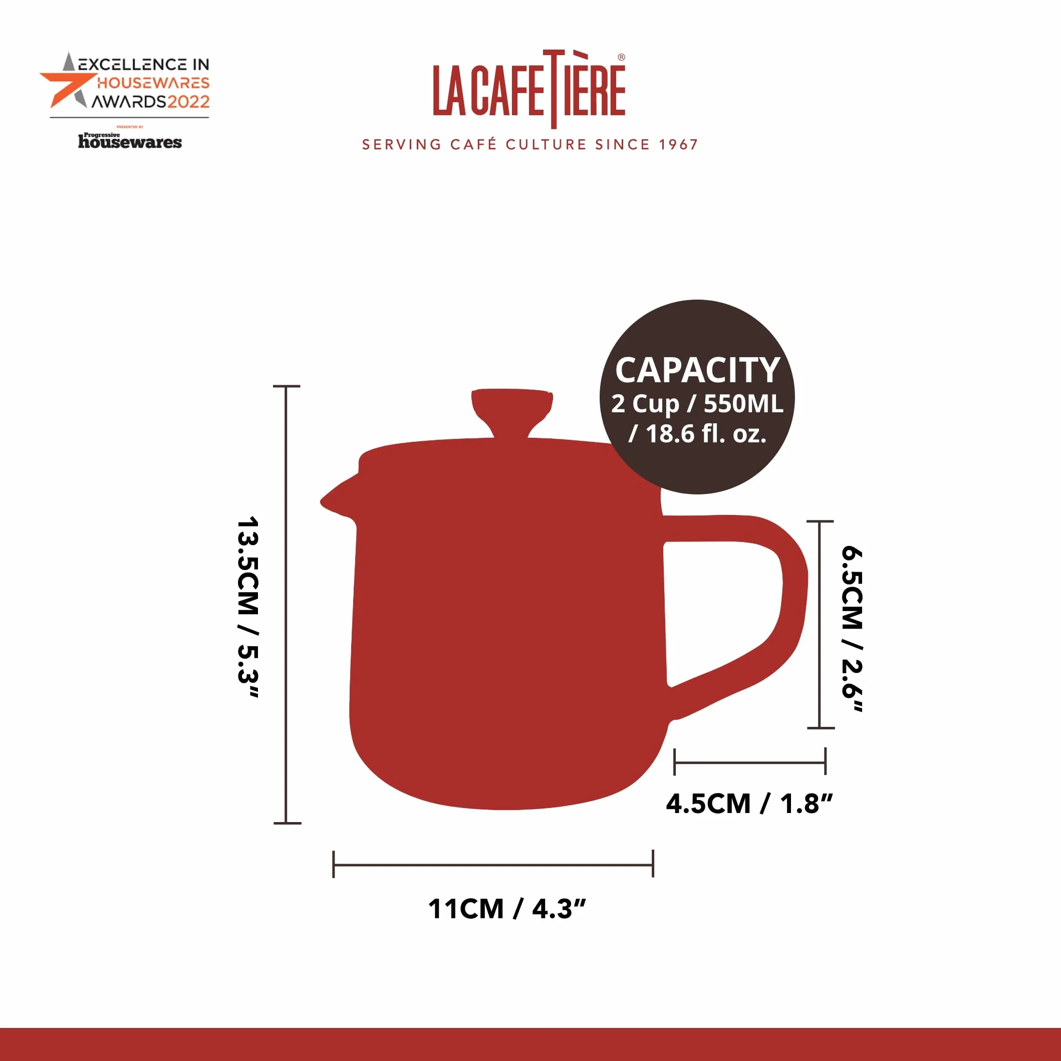 La Cafetière Szklany Zaparzacz do Herbaty z Filtrem ze Stali Nierdzewnej