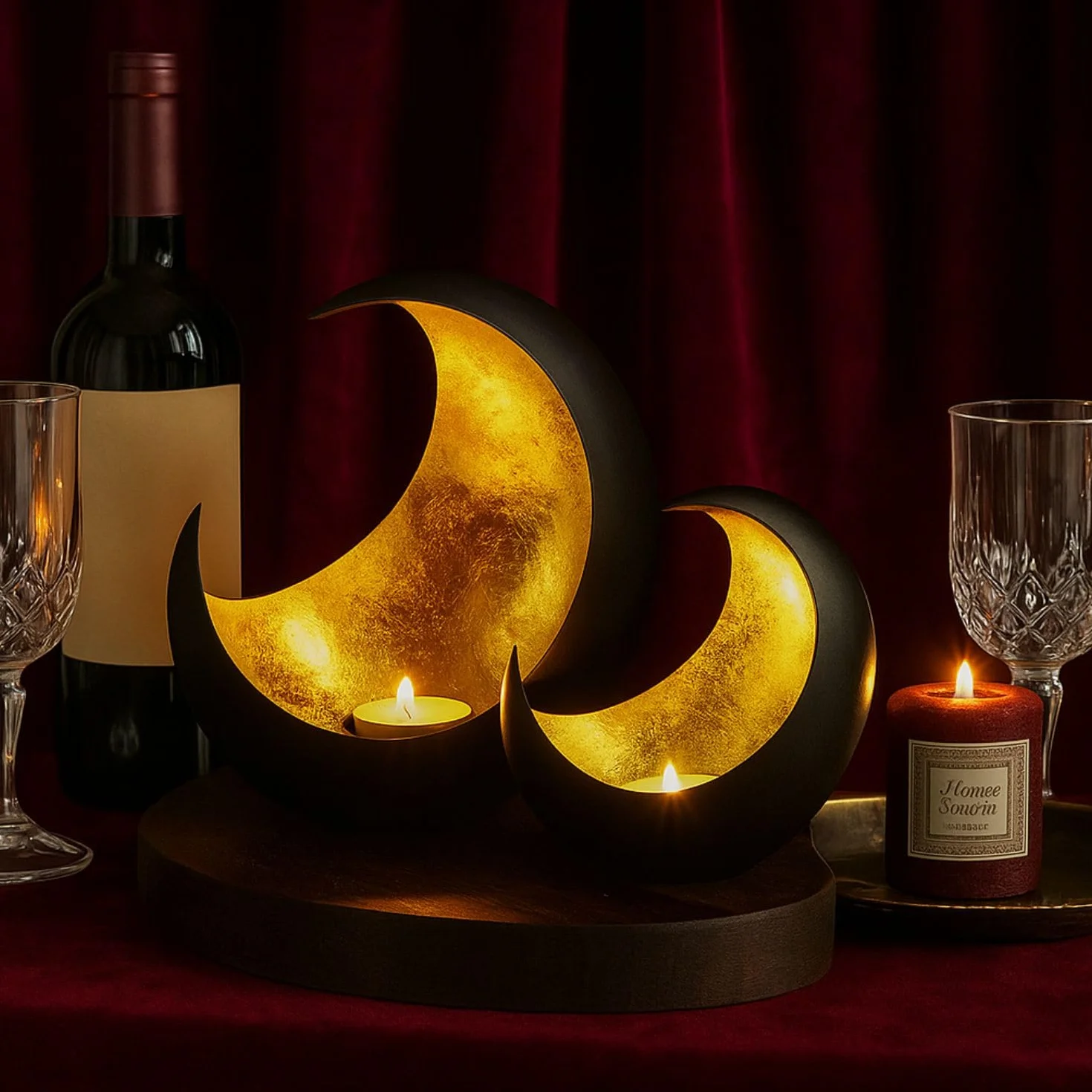 Złoty dekoracyjny świecznik na tealight 20 cm metalowy