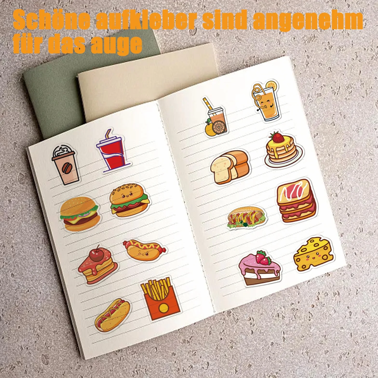 Wodoodporne naklejki na jedzenie herbata owoce hamburgery frytki prezent dla dzieci nastolatków dorosłych
