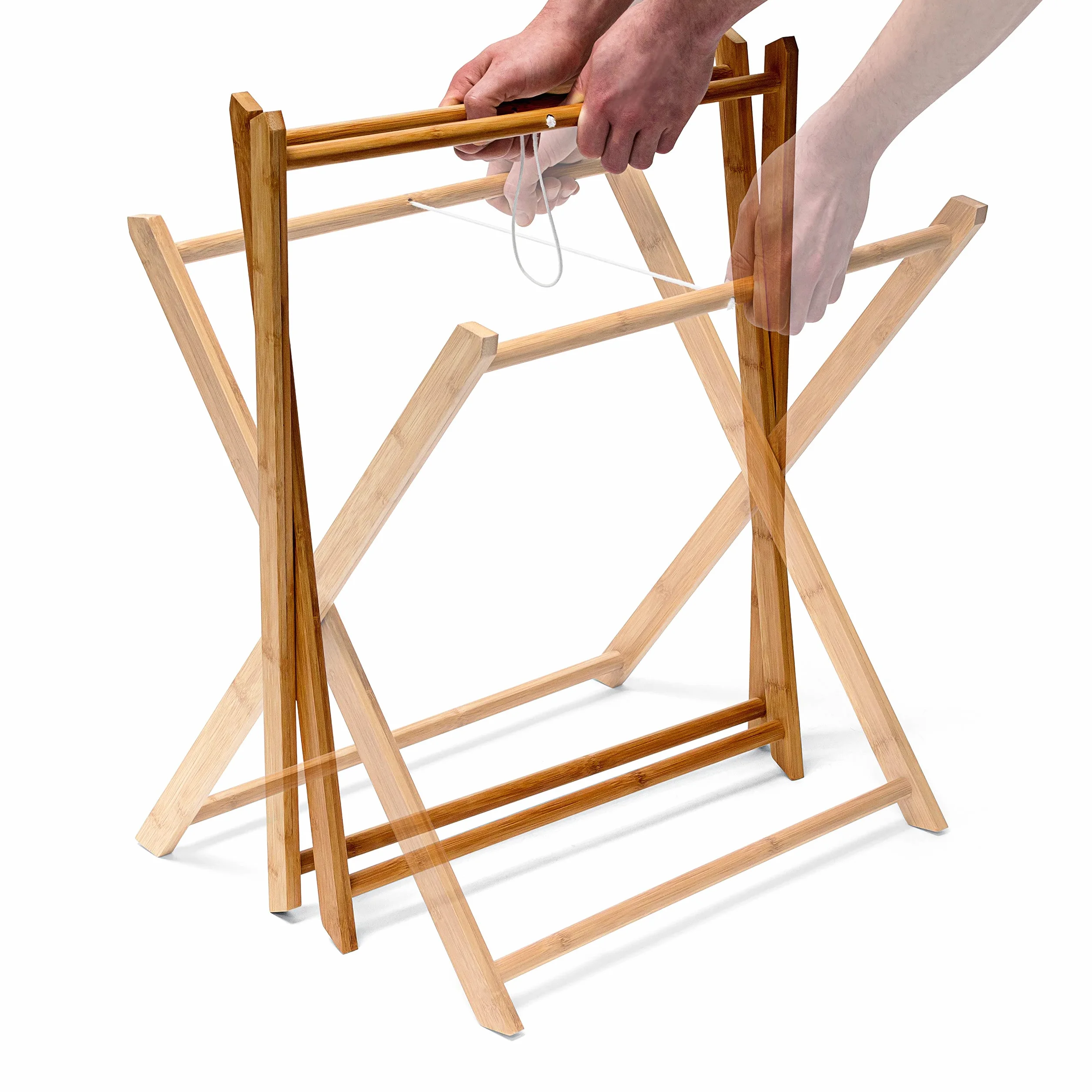 Relaxdays bambusowa taca śniadaniowa składany stolik na laptopa 63,5 x 55 x 35 cm jasnobrązowy