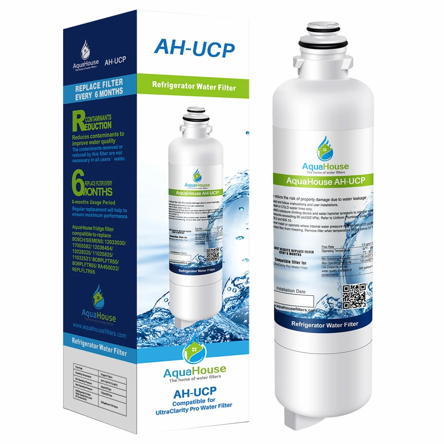 AquaHouse AH-UCP filtr do wody kompatybilny z Bosch Neff Siemens Gaggenau