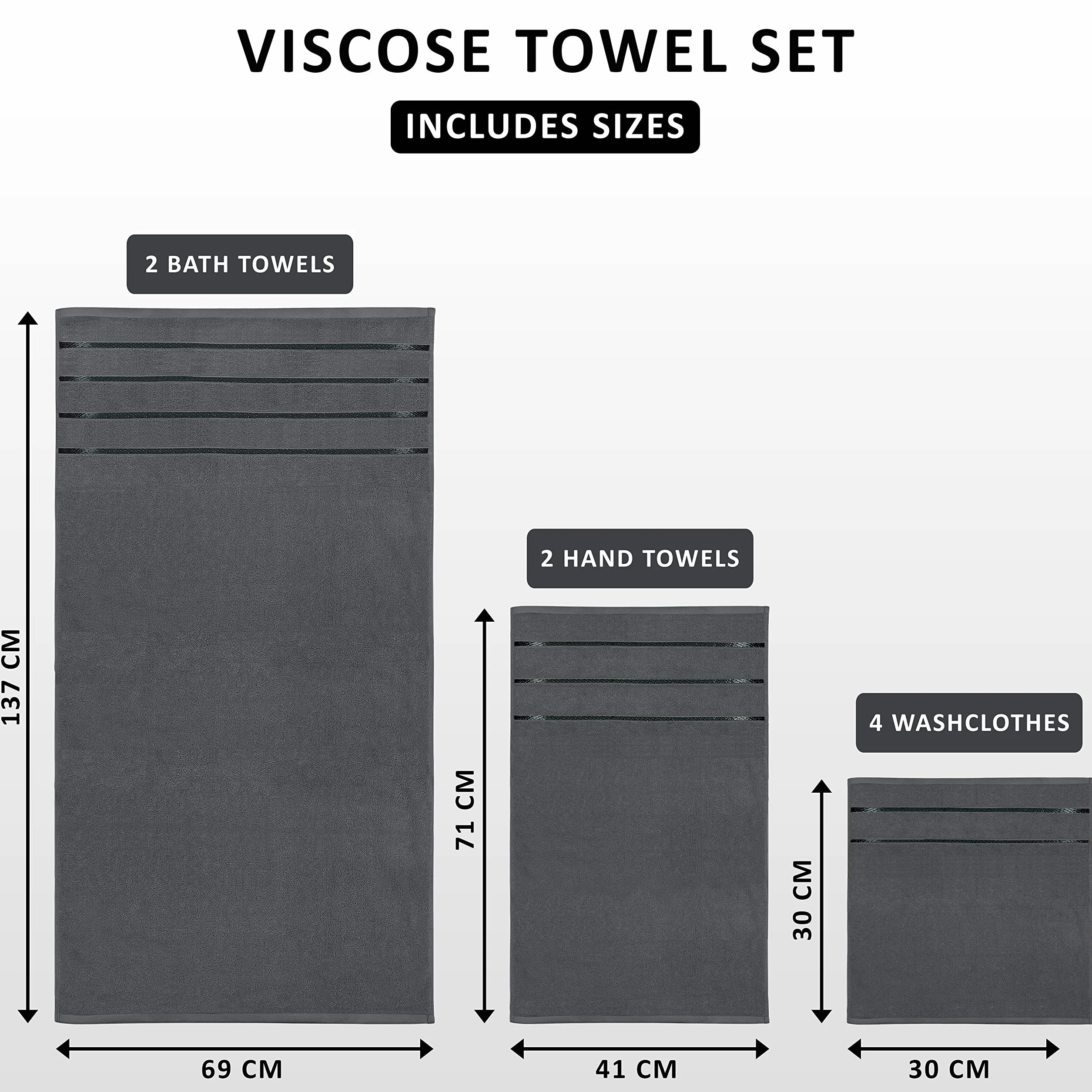 Utopia Towels 8-częściowy zestaw ręczników 600 g/m² 100% bawełna szary