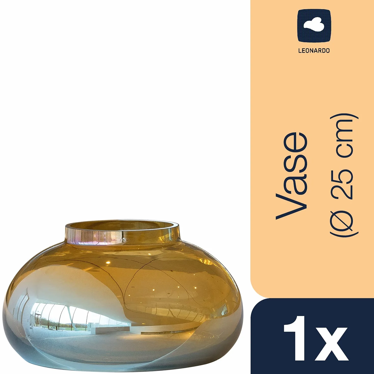 LEONARDO HOME wazon 14 cm złoty szkło