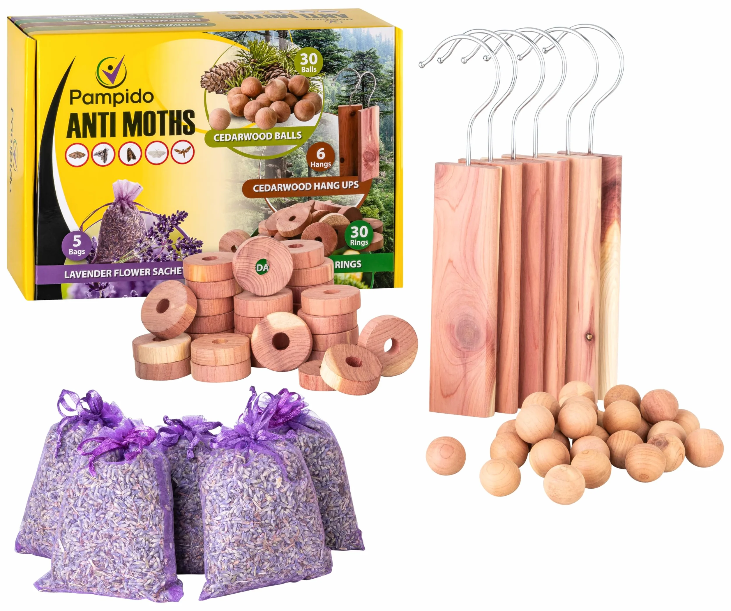 Organiczna pułapka na mole z drewna cedrowego 71 sztuk, 100% naturalna ochrona przed molami