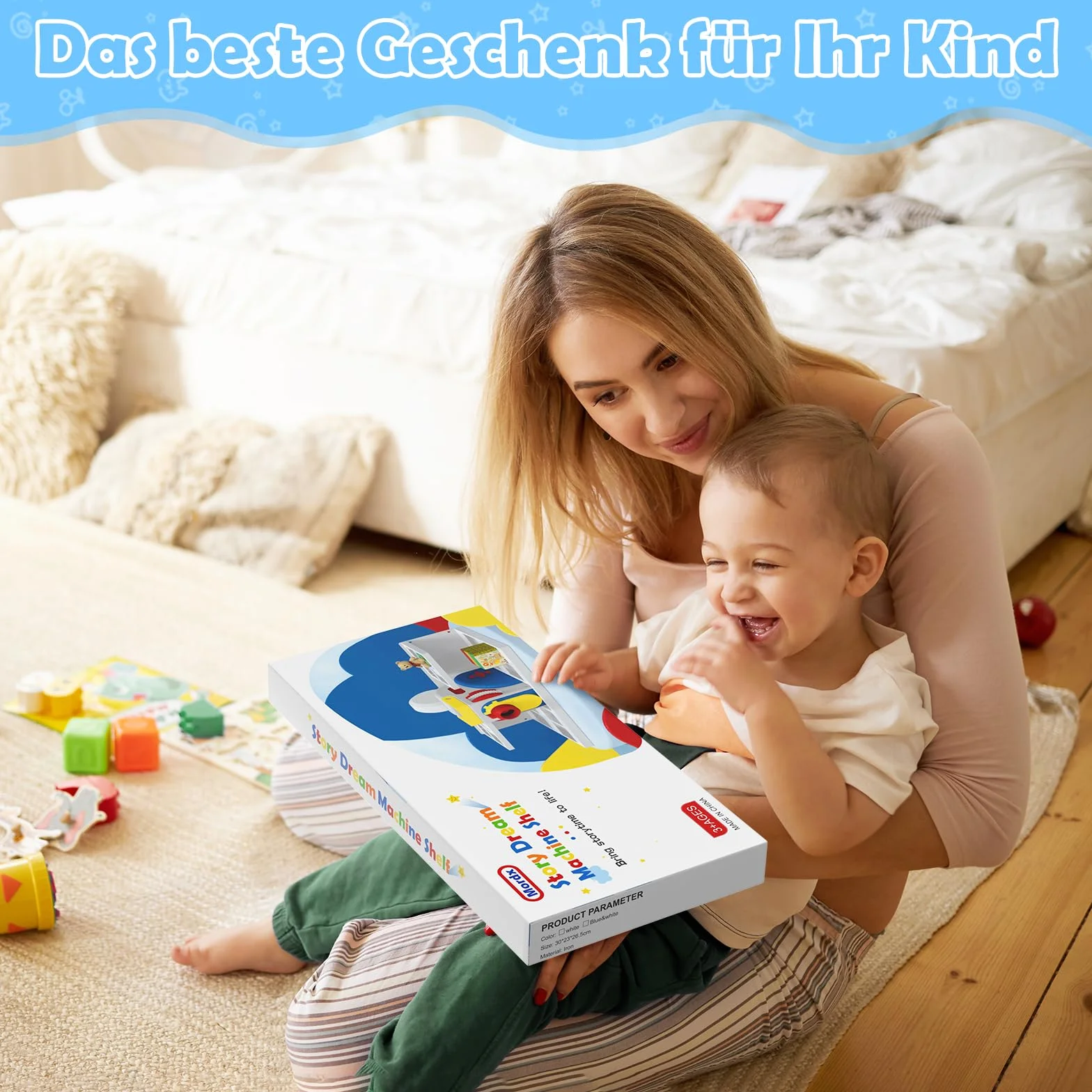 Półka ścienna, kompatybilna z zestawem startowym książek Little Tikes Story Dream Machine, do maszyny do gier Storytime dla książek, przechowywanie małych postaci (Biała)