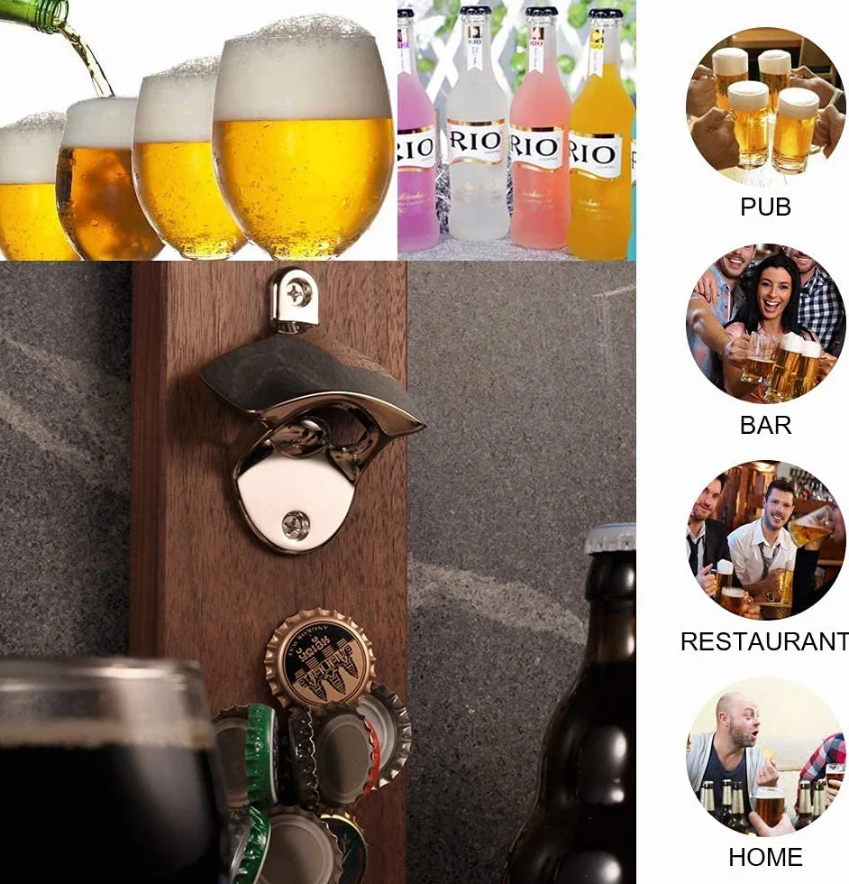 LATRAT 3 otwieracze do butelek, otwieracze do piwa ze stali nierdzewnej, w stylu vintage, do restauracji, mieszkania, kuchni, baru