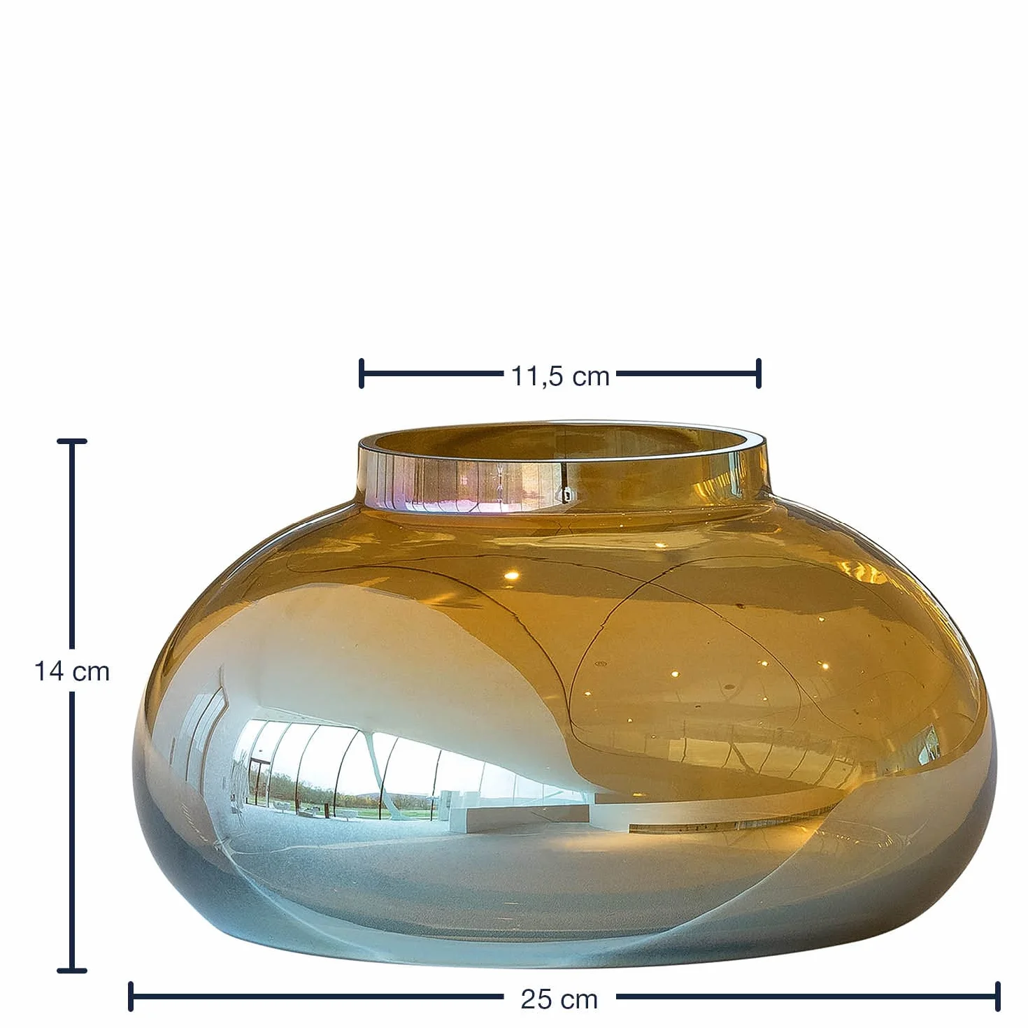 LEONARDO HOME wazon 14 cm złoty szkło