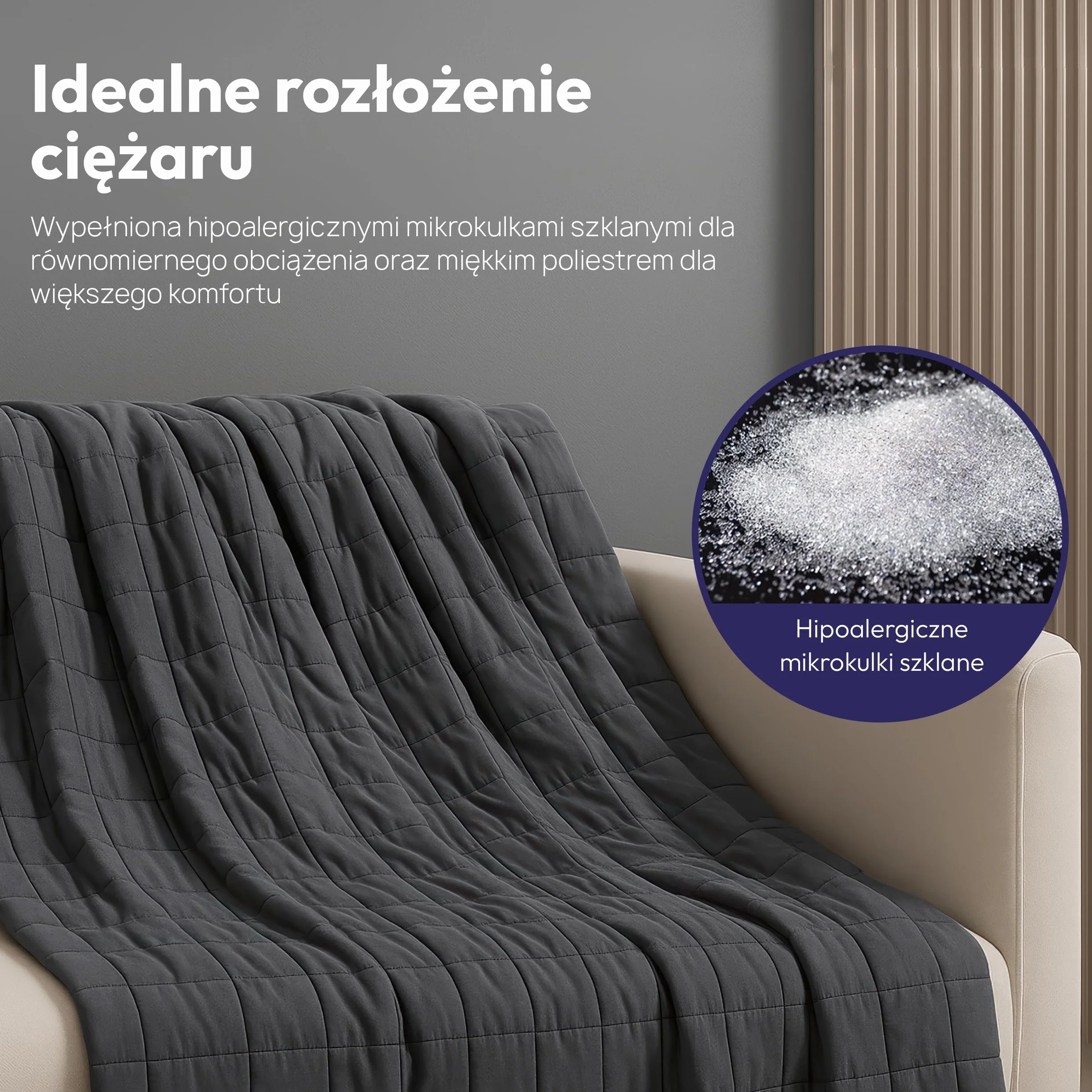 Koc obciążeniowy 150 x 210 cm, 7 kg, antystresowy koc obciążeniowy, koc terapeutyczny i ciężki koc do spania, kołdra na głęboki sen i lepszą regenerację, ciężki, w 100% ze Oeko-Tex