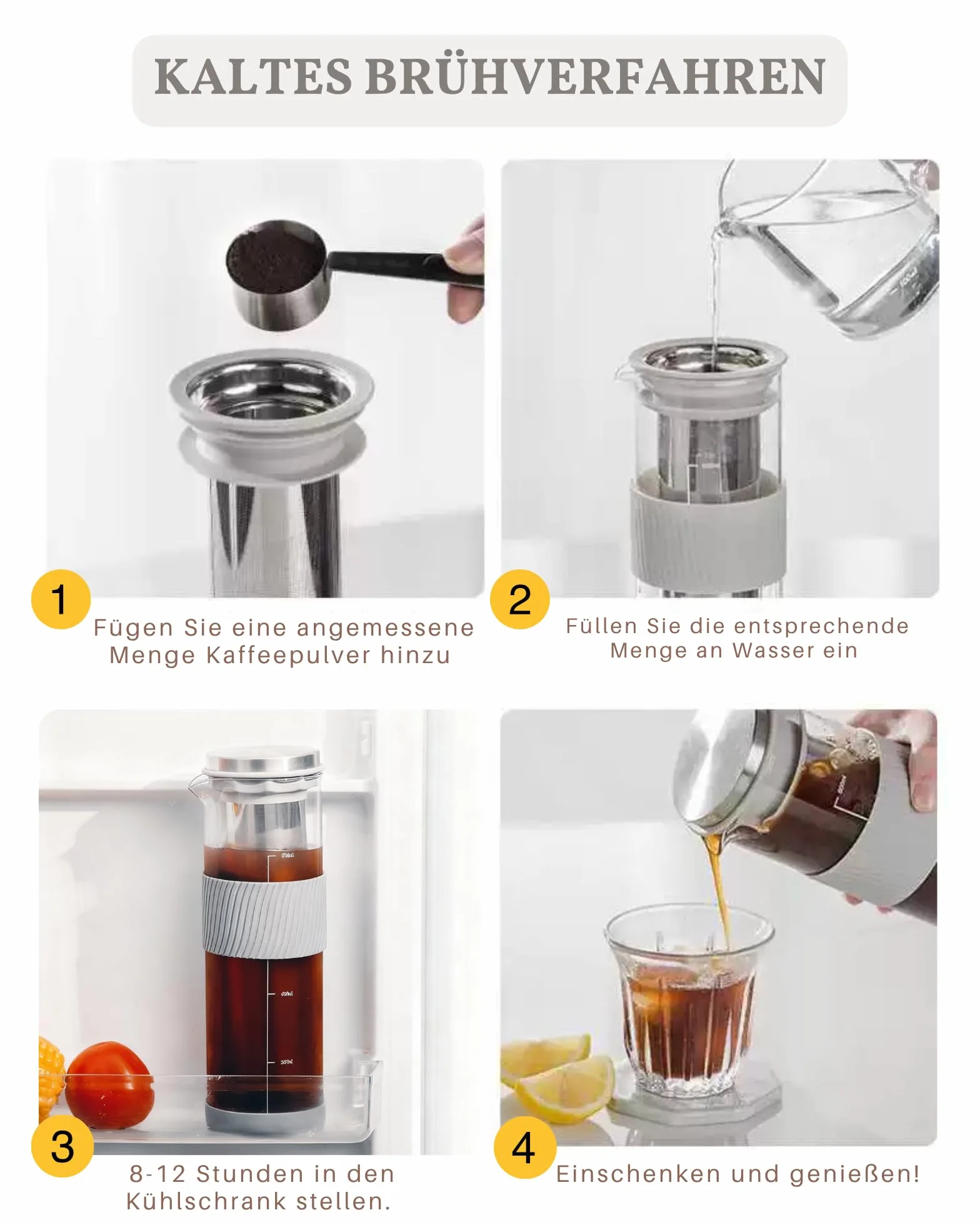 Cold Brew zaparzacz do kawy 800 ml z filtrem ze stali nierdzewnej 304
