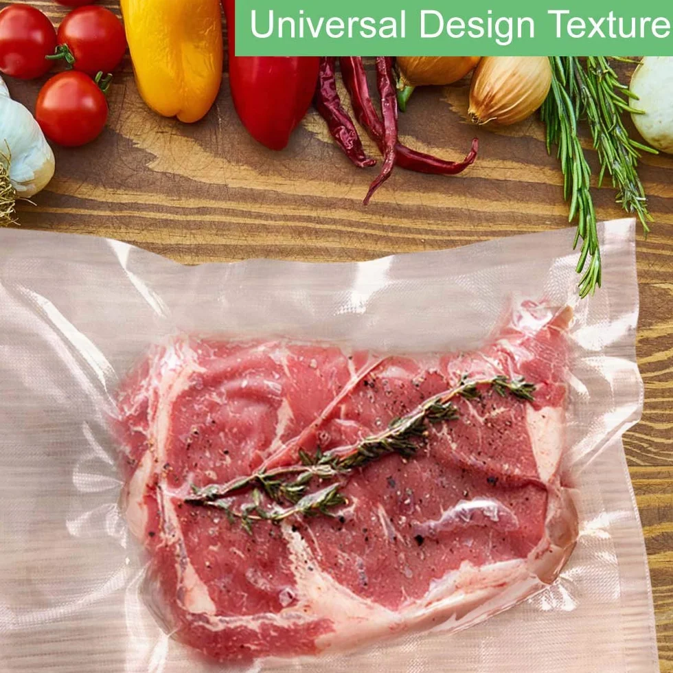 O2frepak 15X25cm(300Pakiet) Worki próżniowe do pakowania żywności w rolkach do gotowania metodą sous vide,klasy komercyjnej,bez BPA,z zabezpieczeniem przed przebiciem