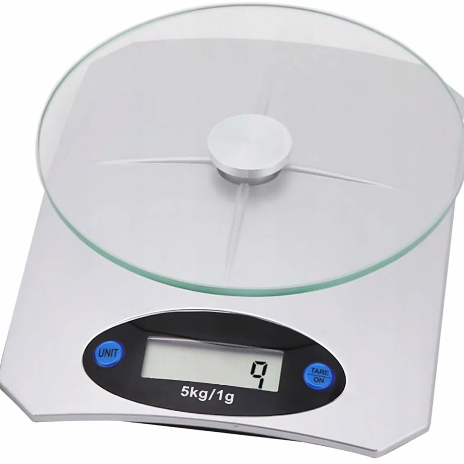 Retoo Cyfrowa waga kuchenna do 5 kg z czytelnym wyświetlaczem LCD, z funkcją tarowania, do domu, waga gramowa, waga do jedzenia, srebrna