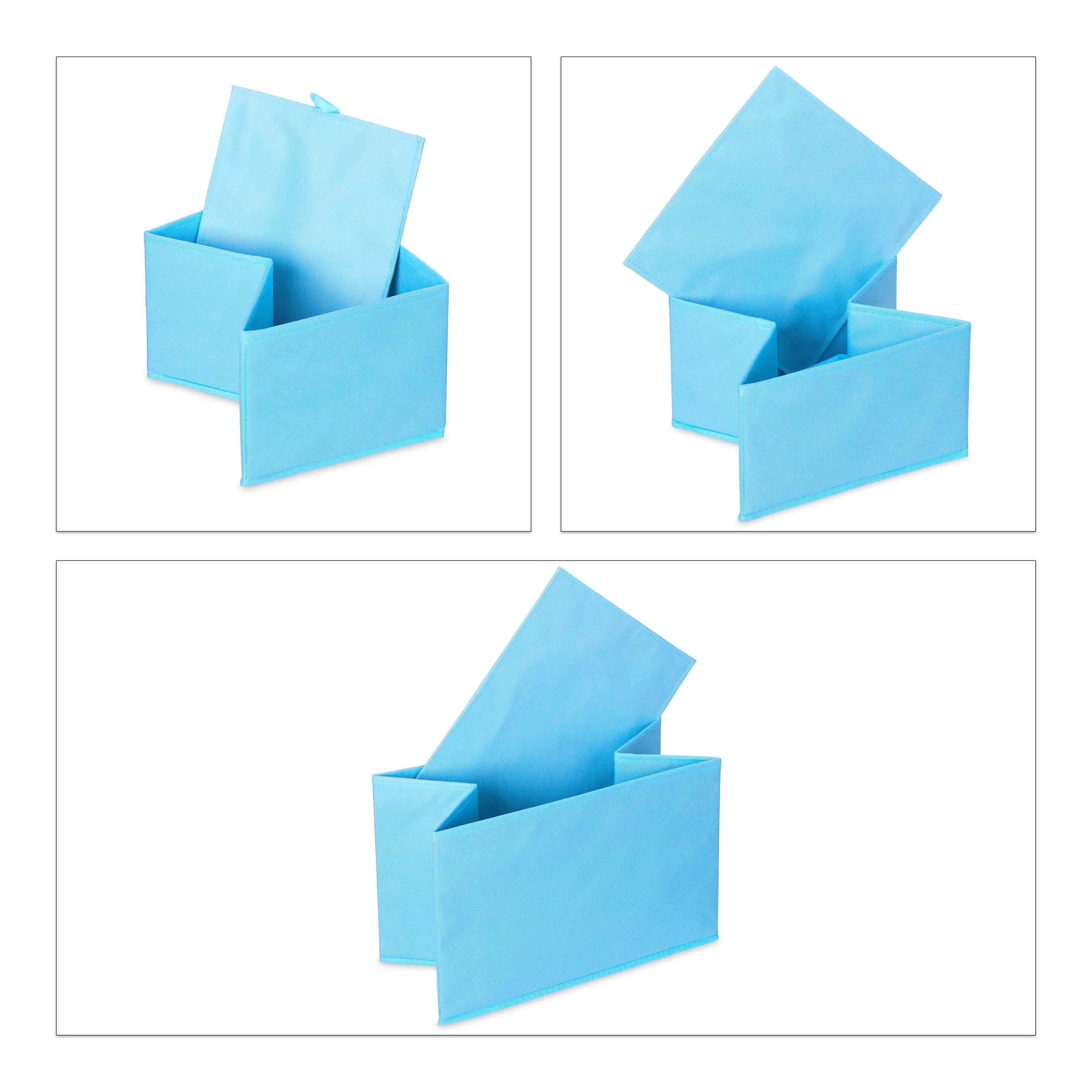 Relaxdays Regał dziecięcy z 9 pudełkami z materiału, ognisko z motywem dziecięcym, regał na zabawki, organizer wys. x szer. x gł.: 66 x 82,5 x 29,5 cm, kolorowy