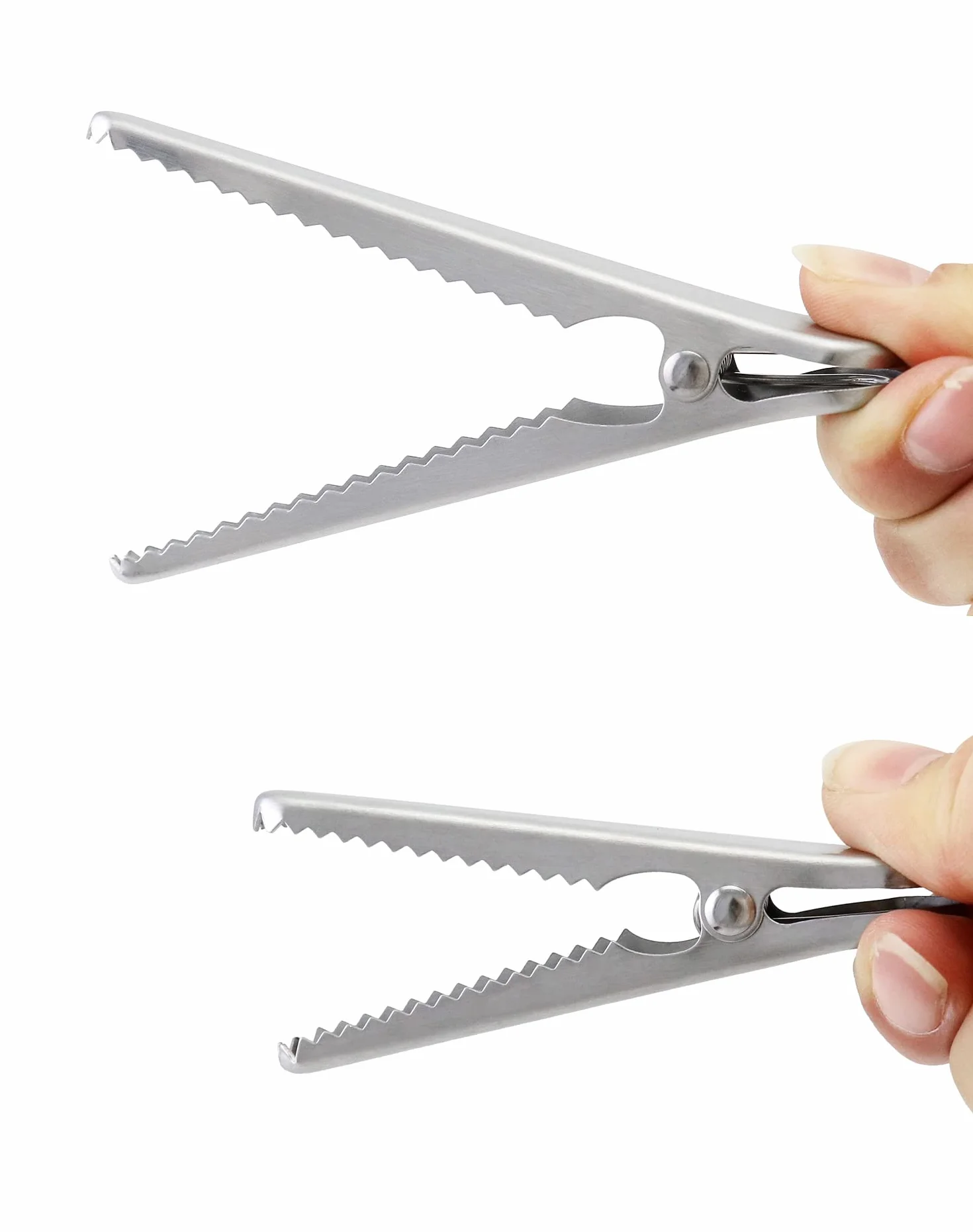 QWORK® Zestaw 10 klipsów uszczelniających ze stali nierdzewnej, klipsów uszczelniających 8 cm i 11,5 cm Klipsy do torebek Krokodylki do kuchni i domu