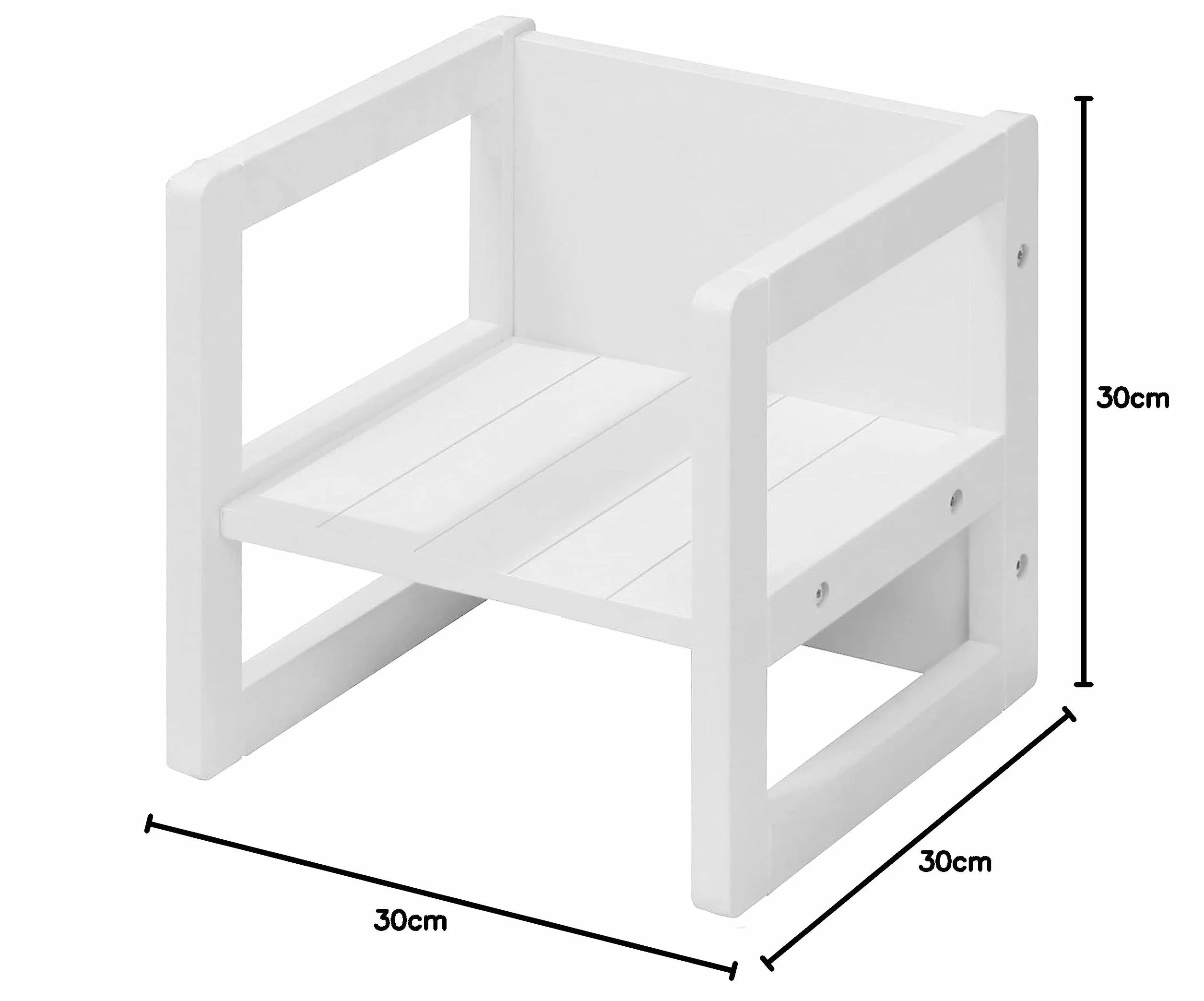 Roba Taboret Biały 30 x 30 x 30 cm