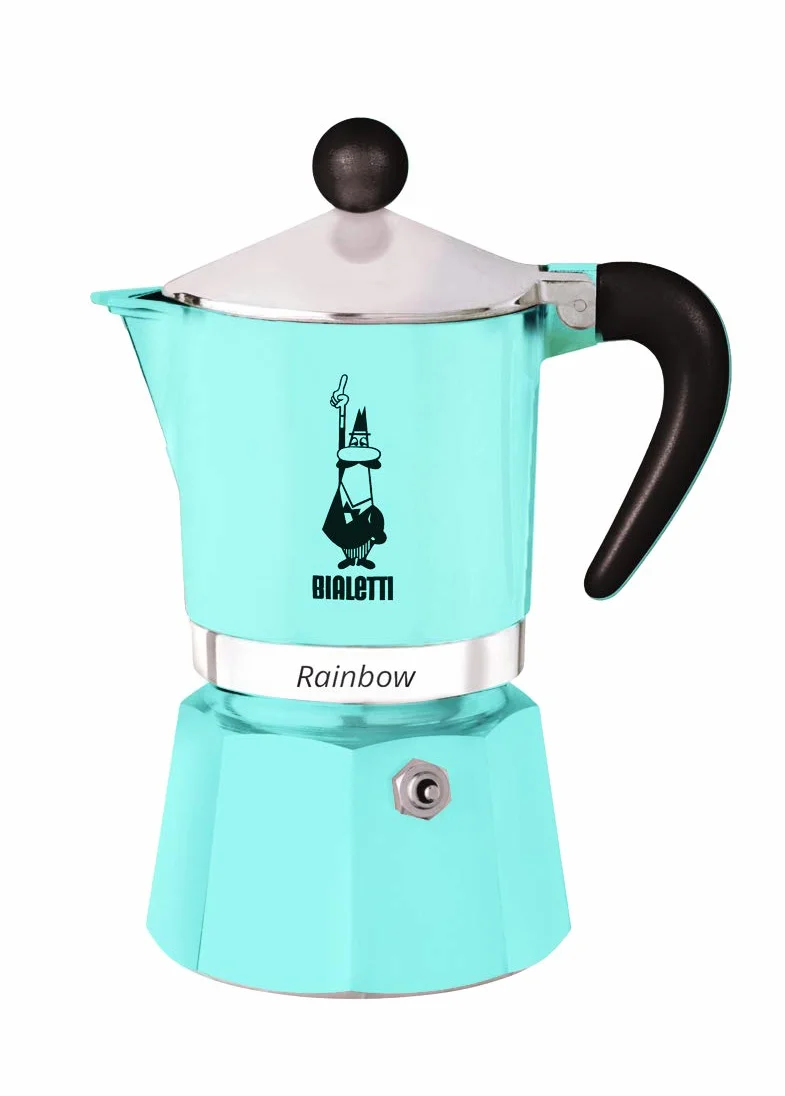 Bialetti Tęczowy dzbanek do kawy aluminium niebieski 6 filiżanek 30x20x15 cm