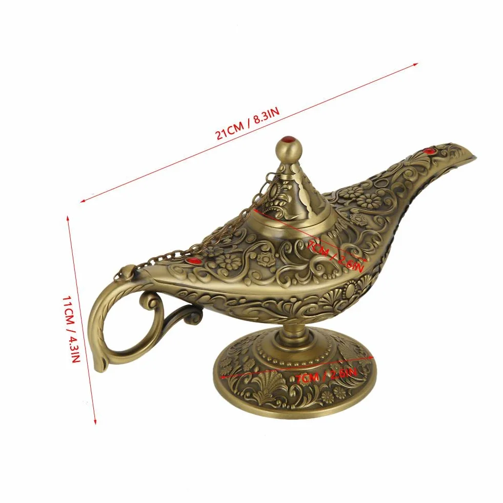 Aladyna magiczna lampa olejowa z patyną zieloną dekoracja domu