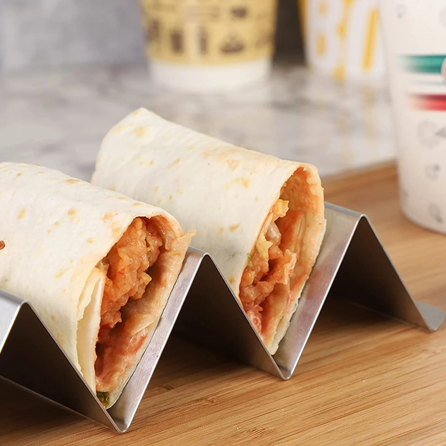 Taco uchwyt na tortille ze stali nierdzewnej 304 2 sztuki