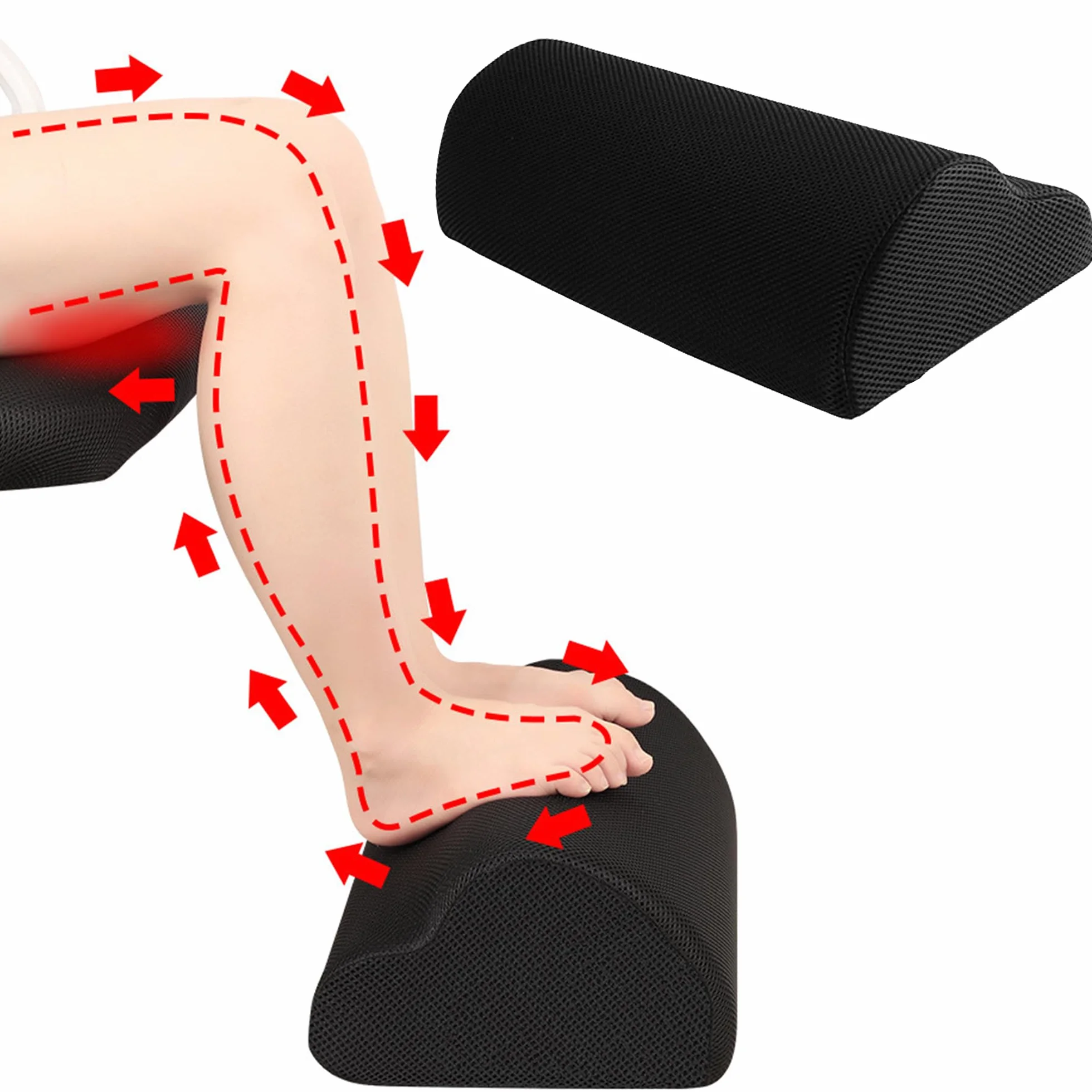 Podnóżek pod biurko WDEC Ergonomiczny podnóżek z regulowanym wzrostem, antypoślizgowy, piankowy podkład pod stopy, kompaktowa podpórka dla domu, biura, podróży