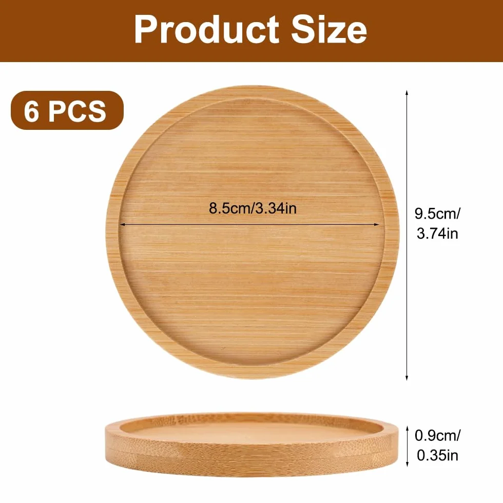 Bambusowe podstawki pod świece 9,5 cm Zykra 6 sztuk