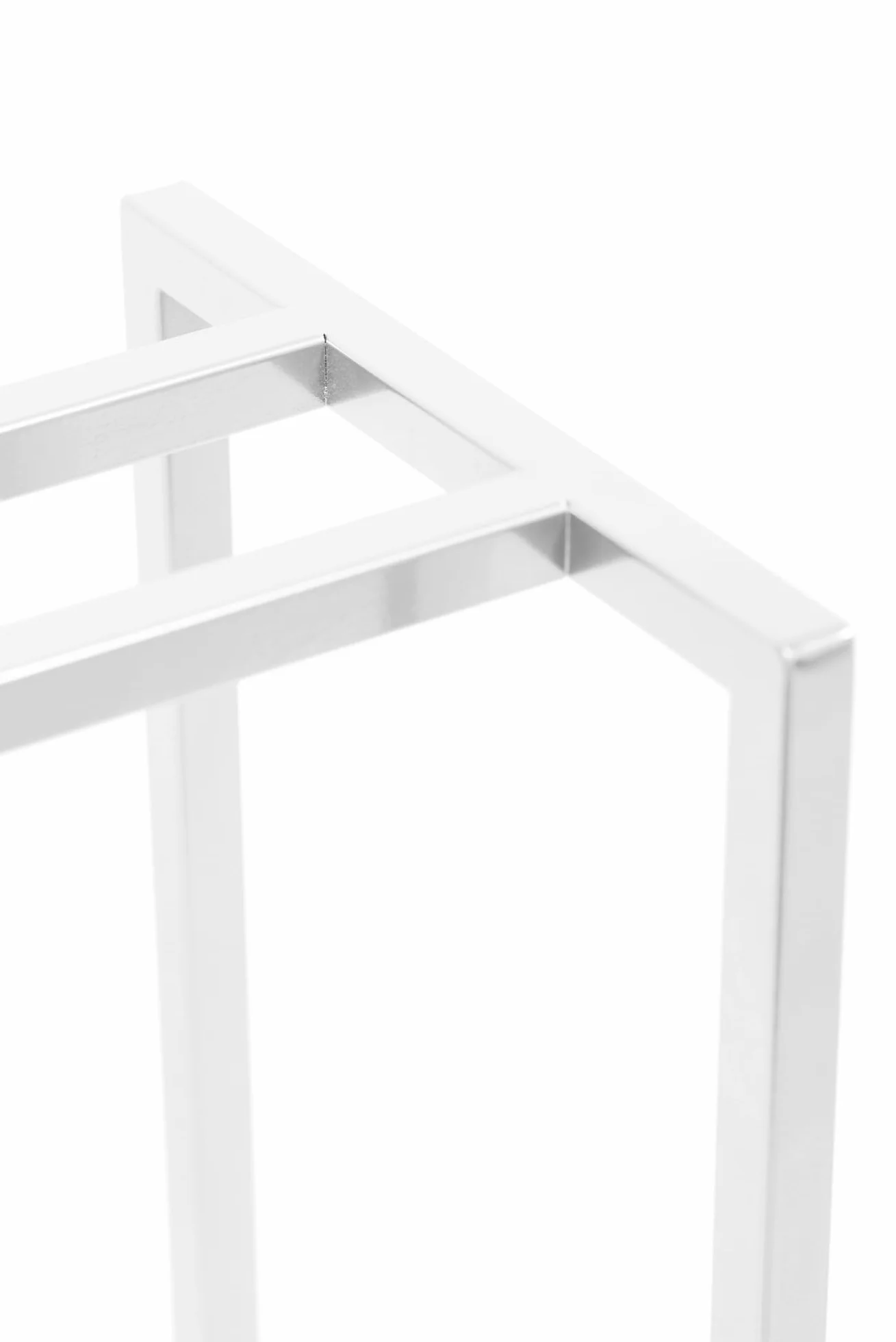 Wolnostojący Wieszak na Ręczniki - szer. x gł. x wys. 45x21x86cm - Wykonany z Metalu, z Podkładkami Antypoślizgowymi, Stabilny, Produkt UE, bez Montażu - VIVO - 2 pręty - Biały