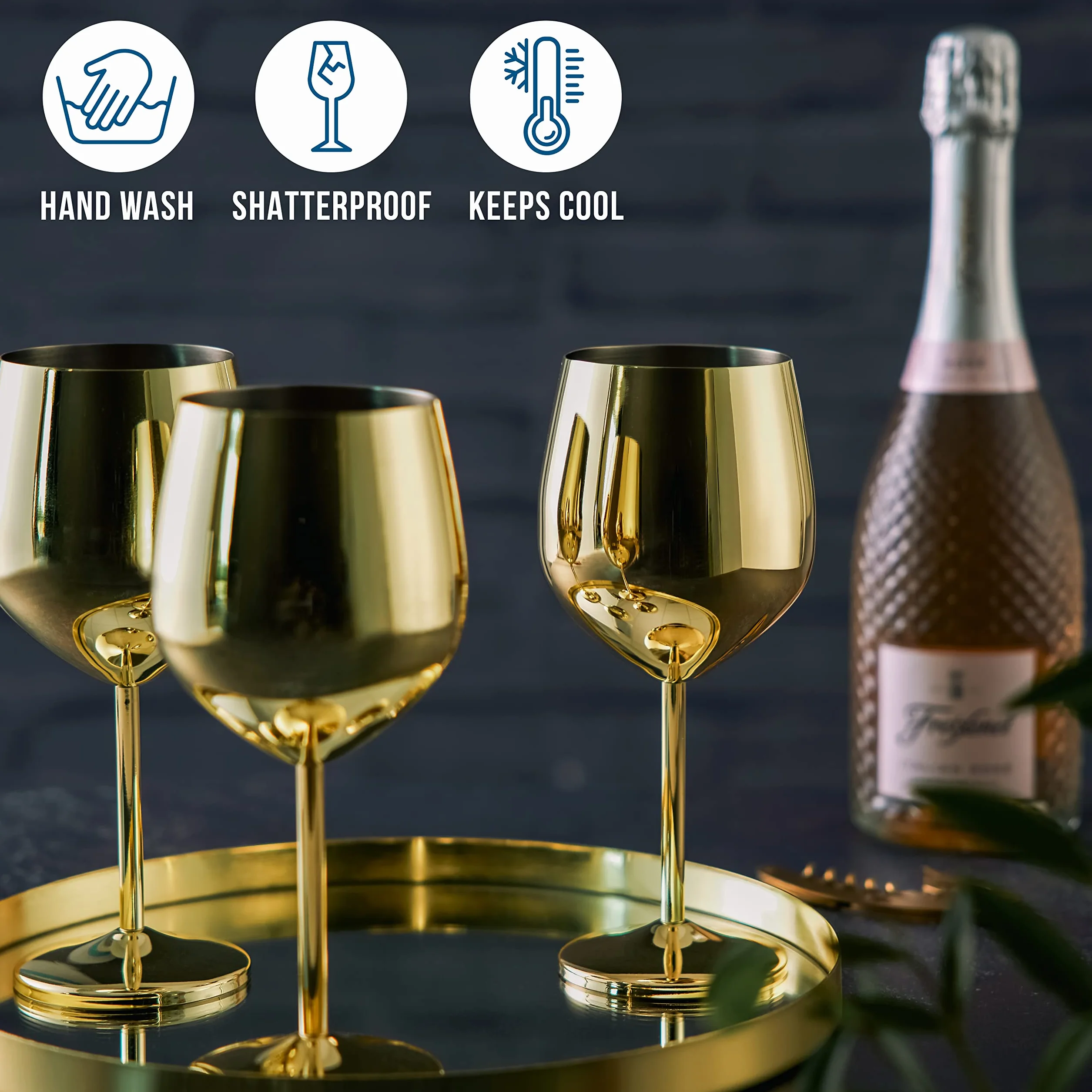 Lampki do wina ze stali nierdzewnej 500 ml