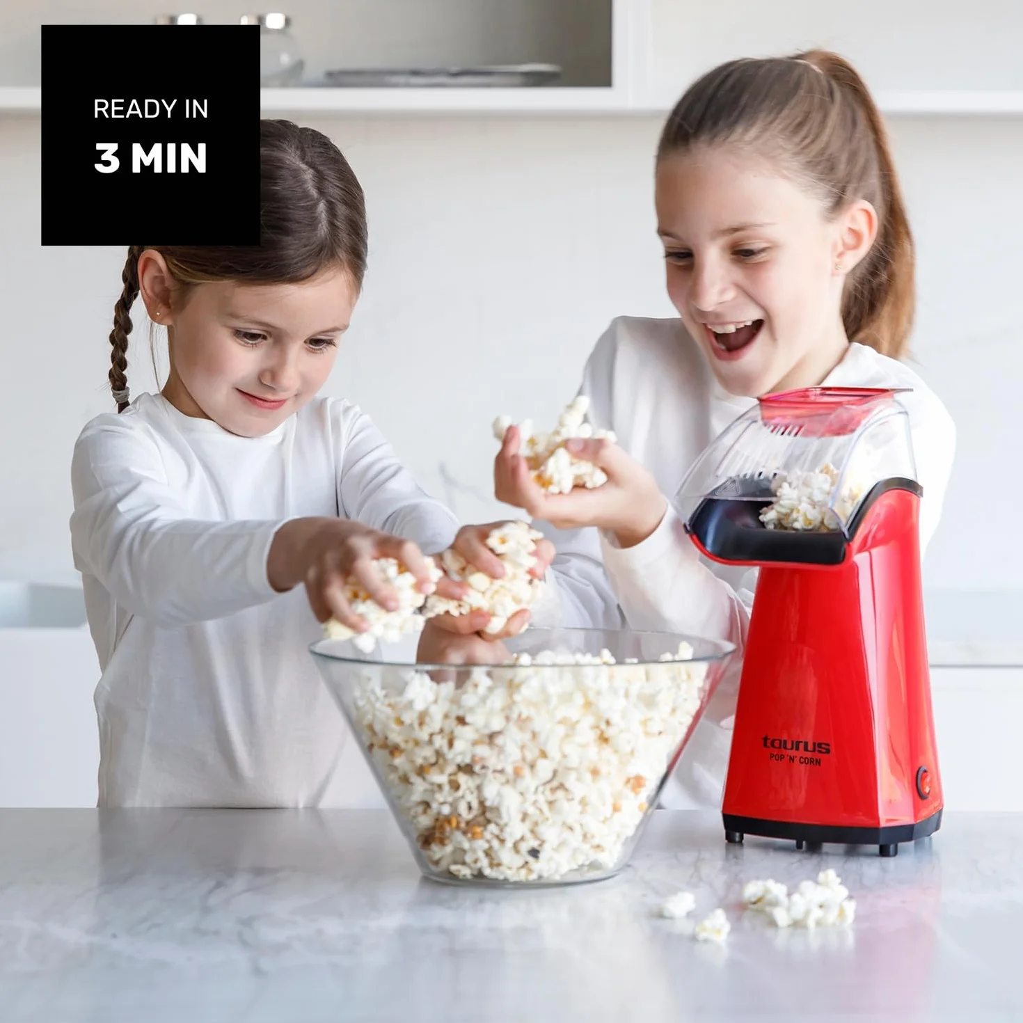 Taurus Pop'N'Corn - maszyna do popcornu, 1100 W, tworzywo sztuczne, czerwona, XX